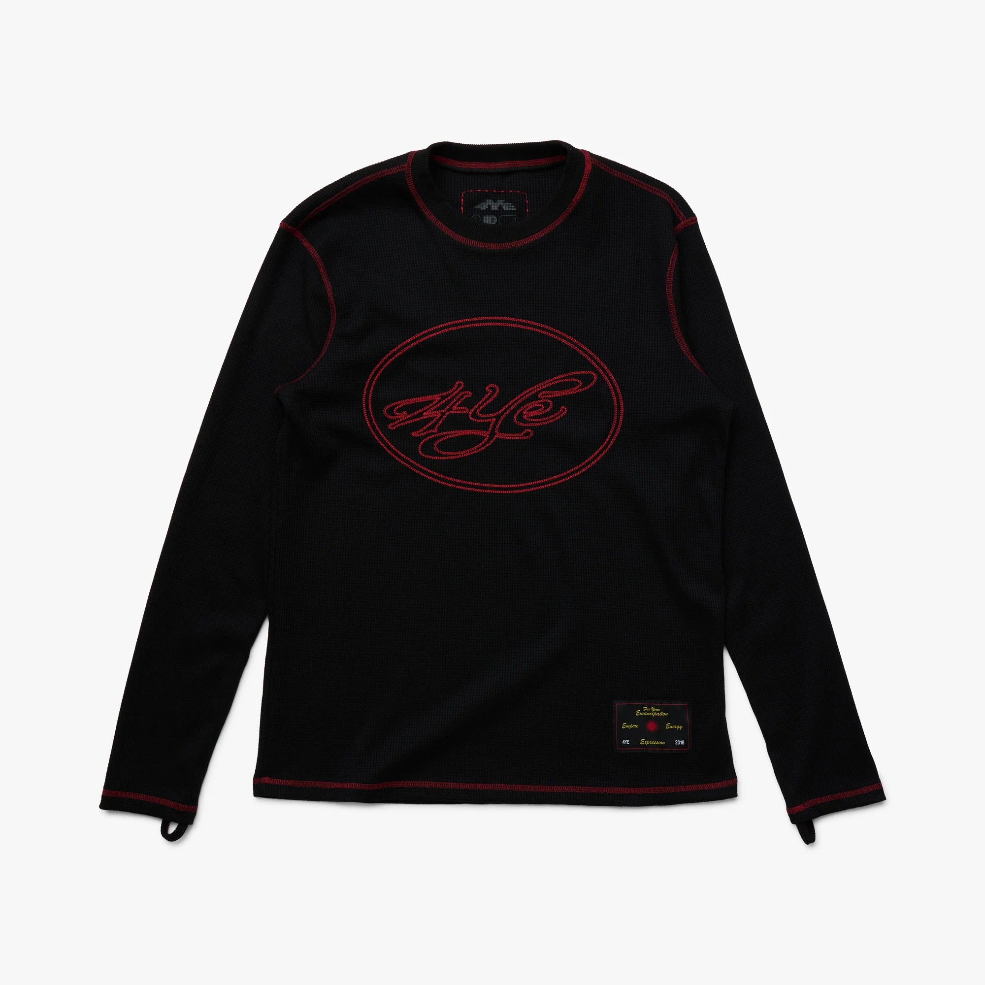 4YE Signature Waffle Top Black / Red - Image 8