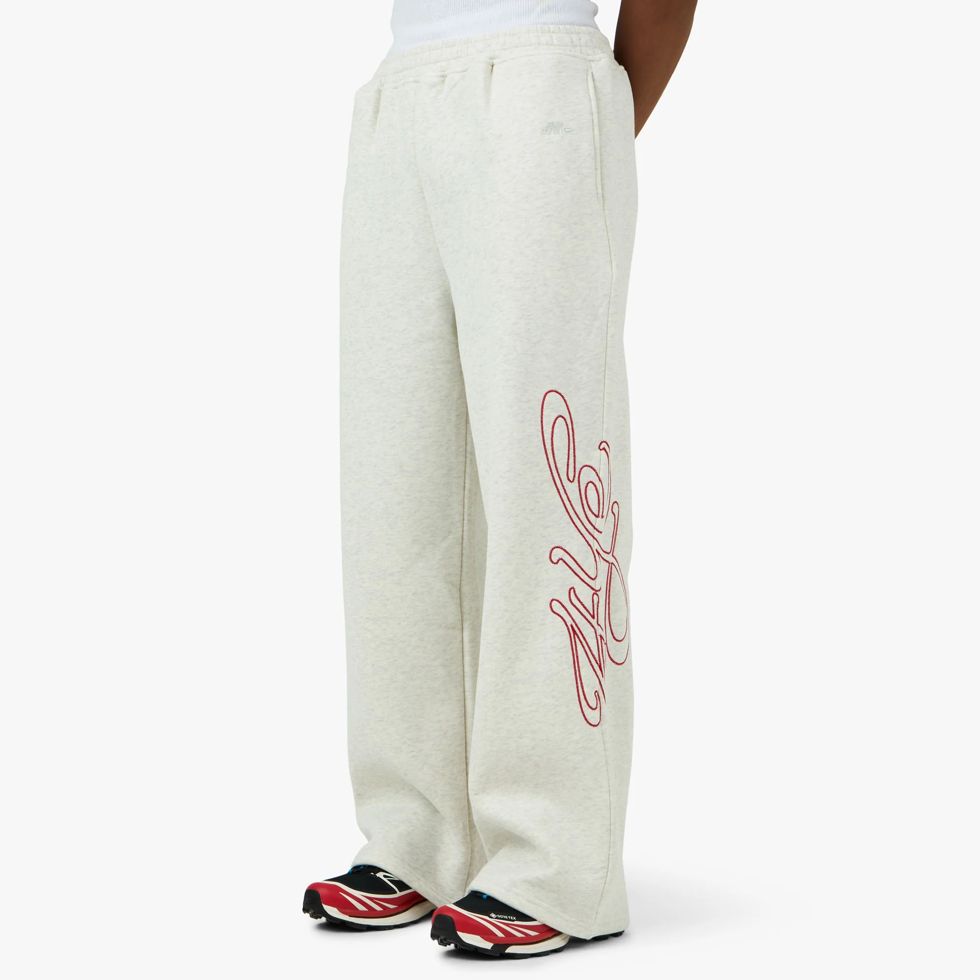 4YE Signature Wide Pant Birch Heather Grey / Red - Image 2