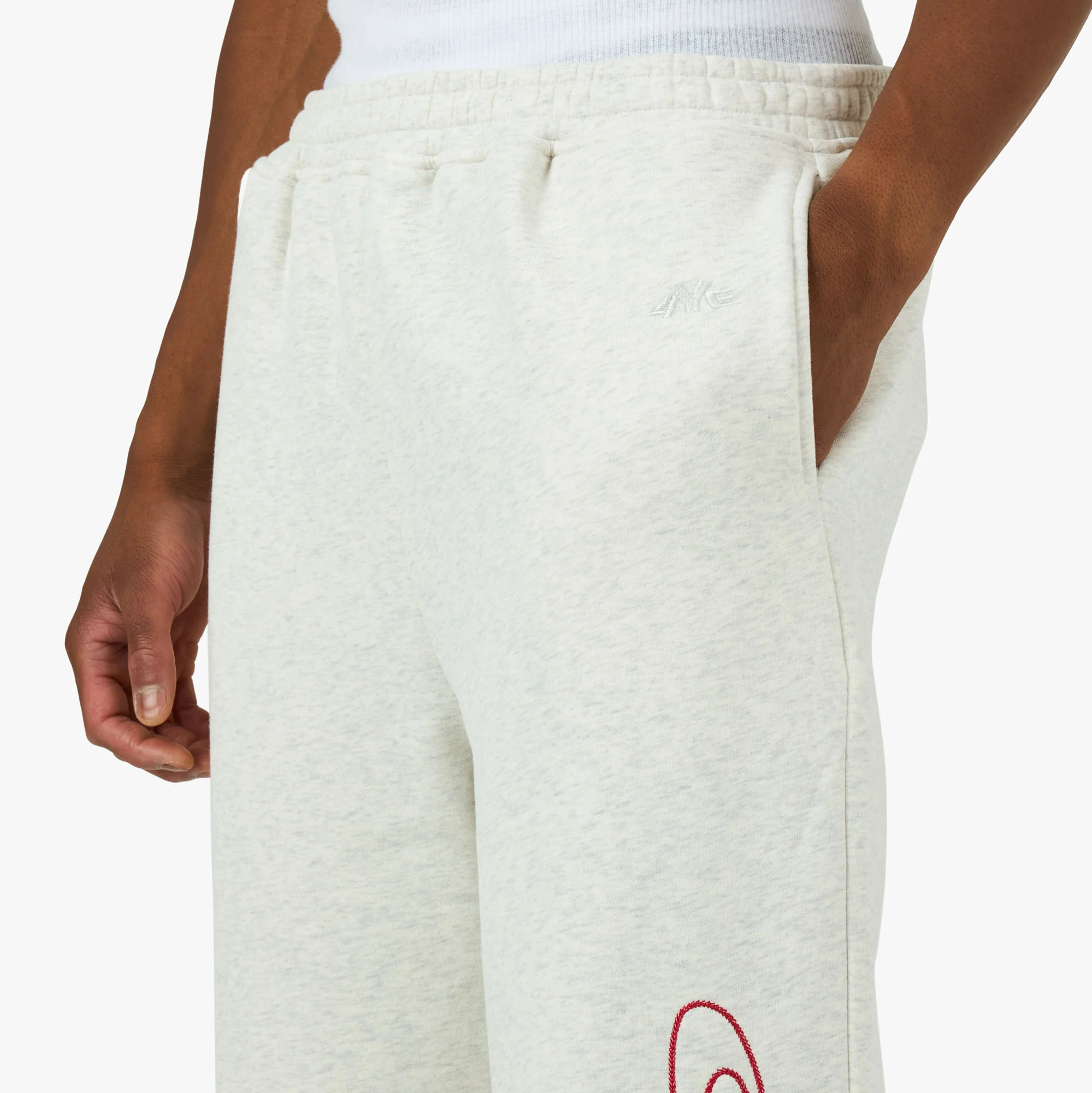 4YE Signature Wide Pant Birch Heather Grey / Red - Image 4