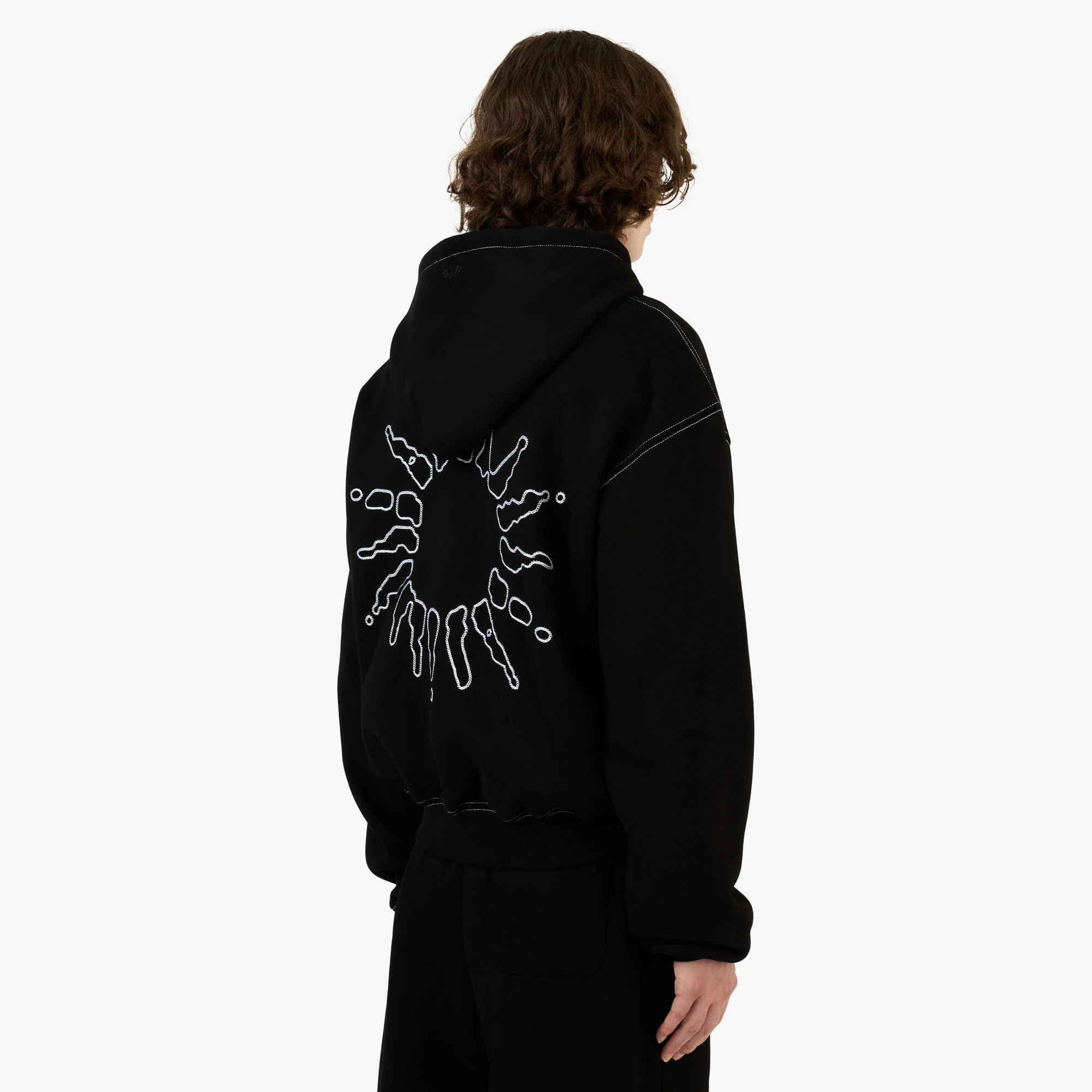 4YE Signature Zip Hoodie Black/White - Image 3