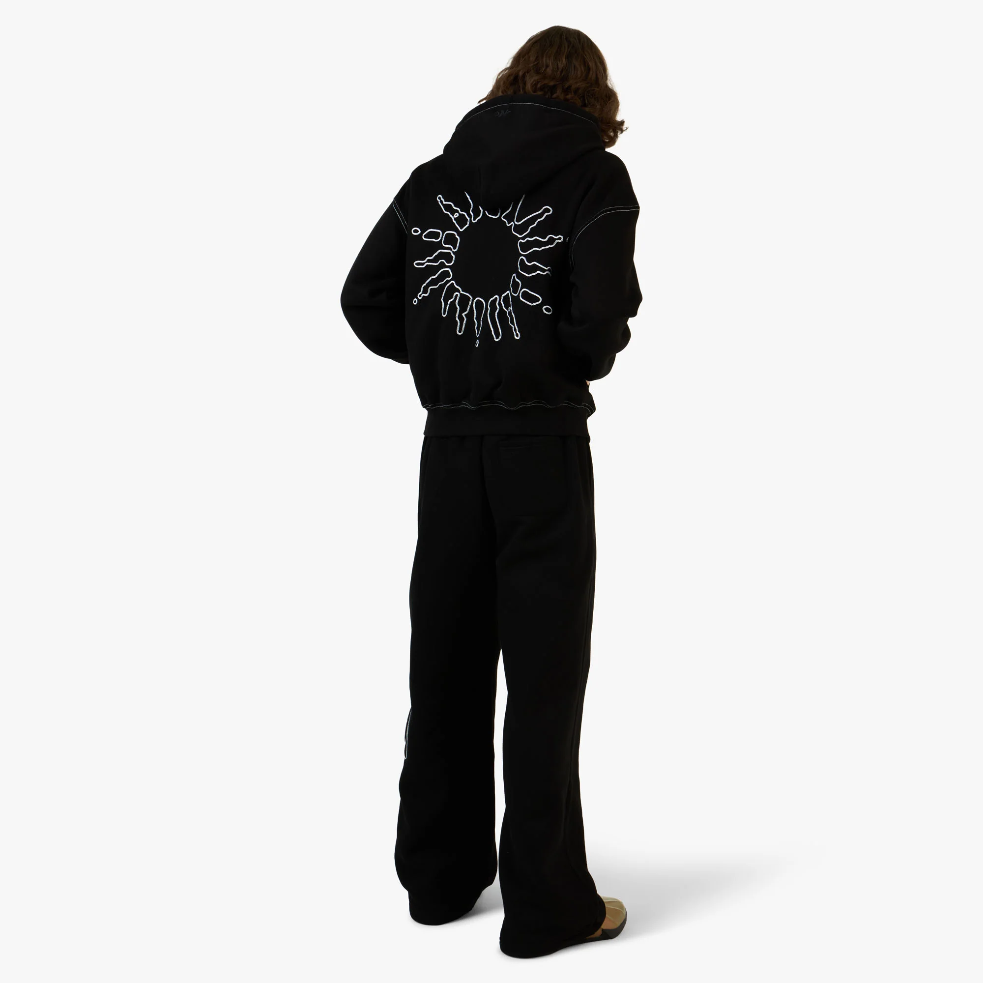 4YE Signature Zip Hoodie Black/White - Image 7