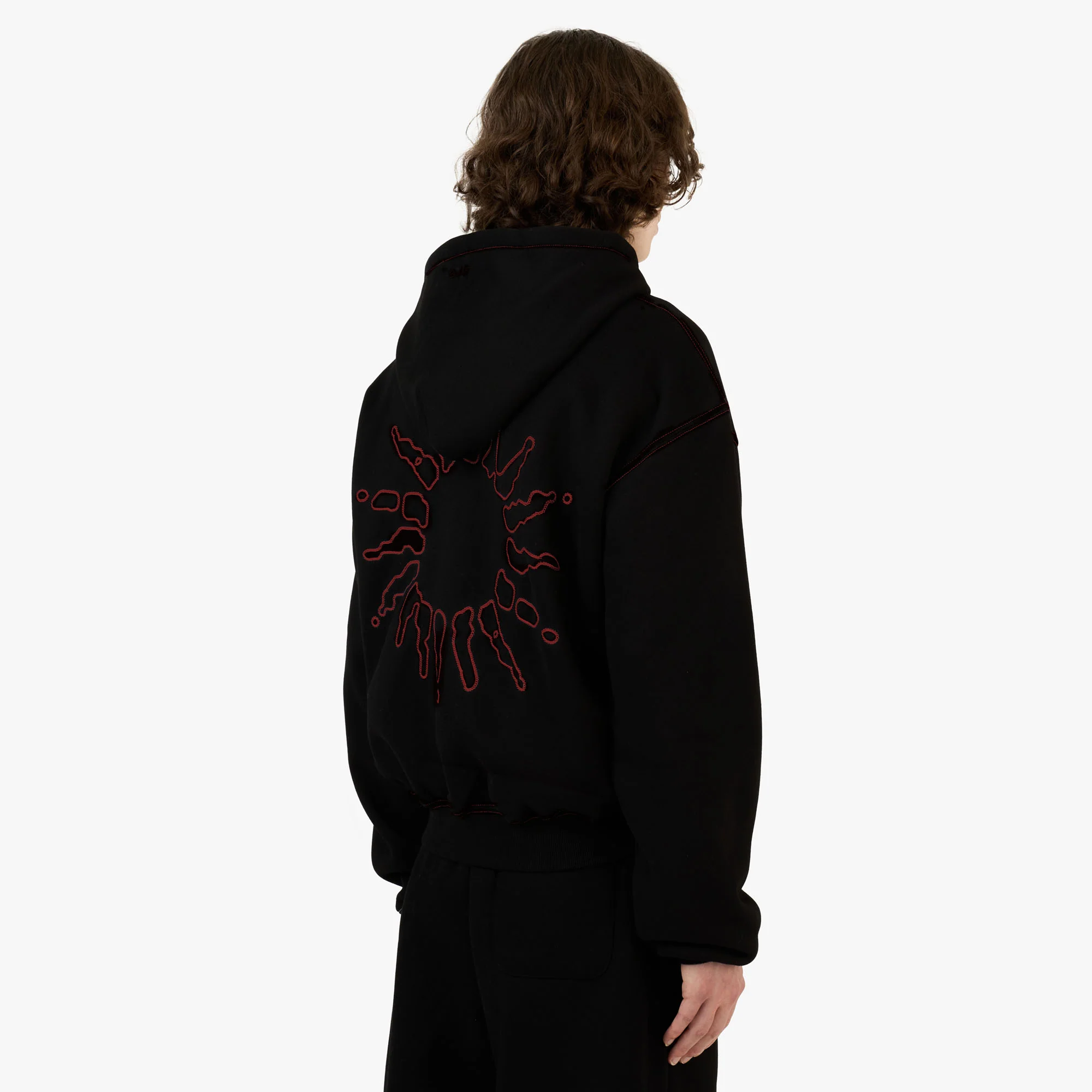 4YE Signature Zip Hoodie Forrest Black / Red - Image 3