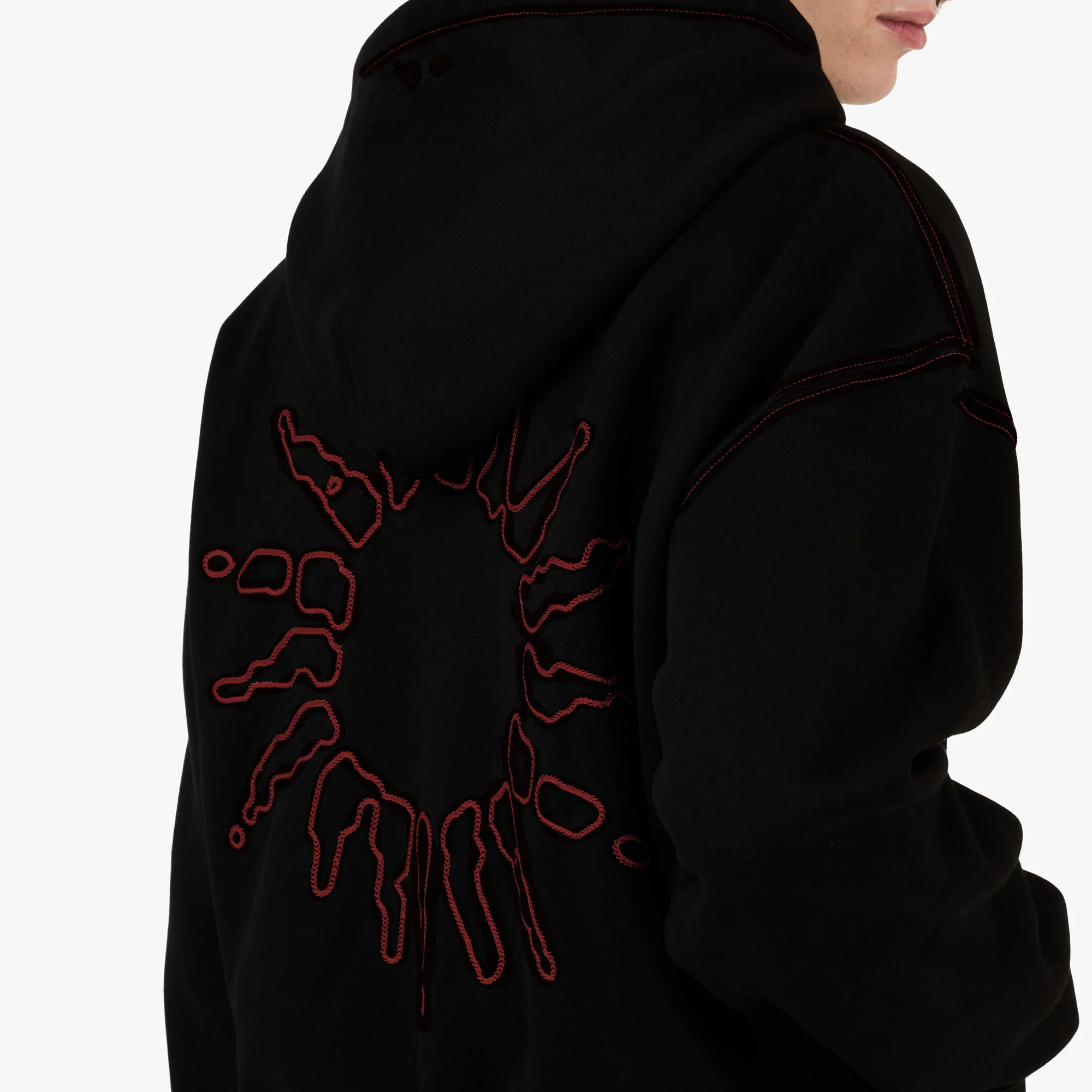 4YE Signature Zip Hoodie Forrest Black / Red - Image 5