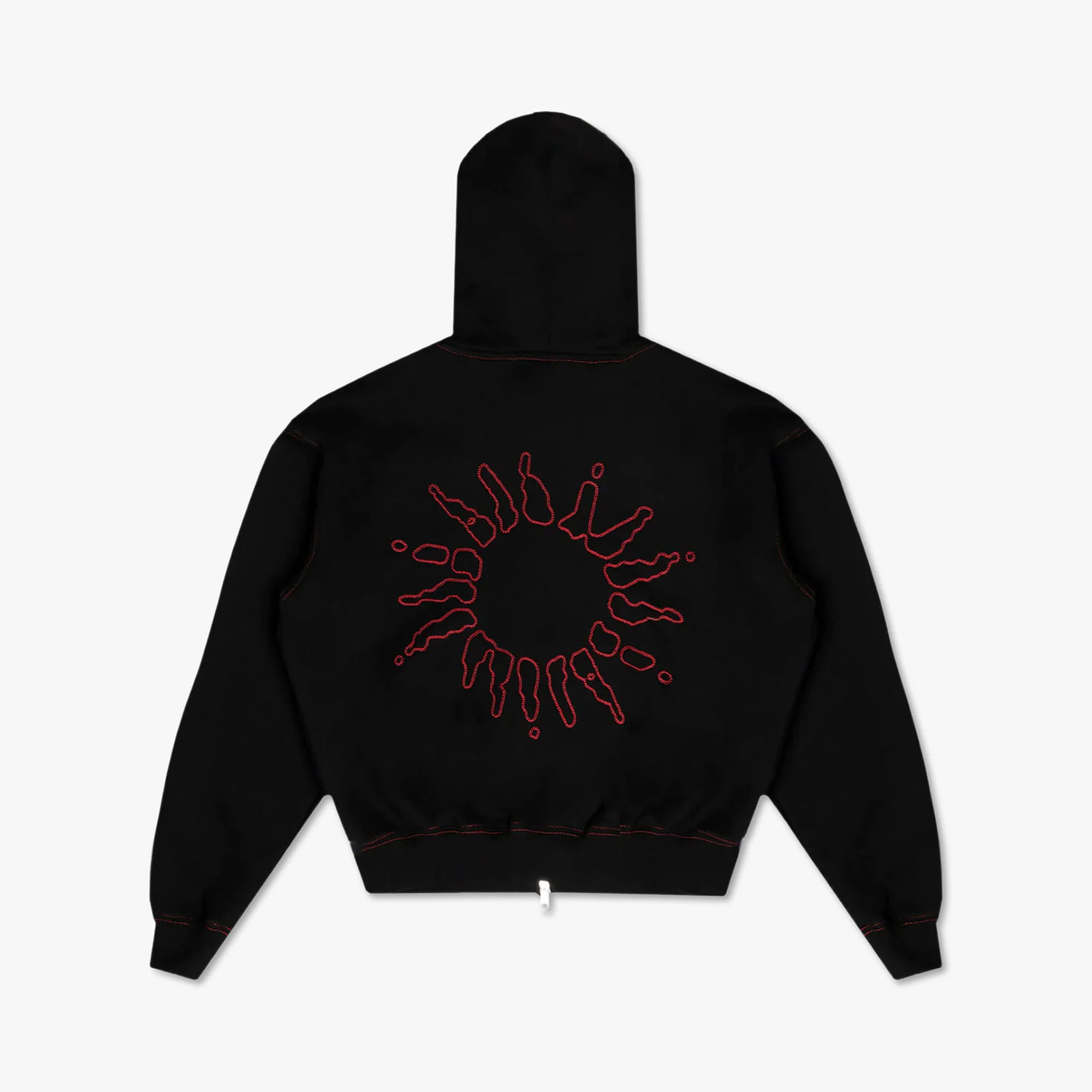 4YE Signature Zip Hoodie Forrest Black / Red - Image 9