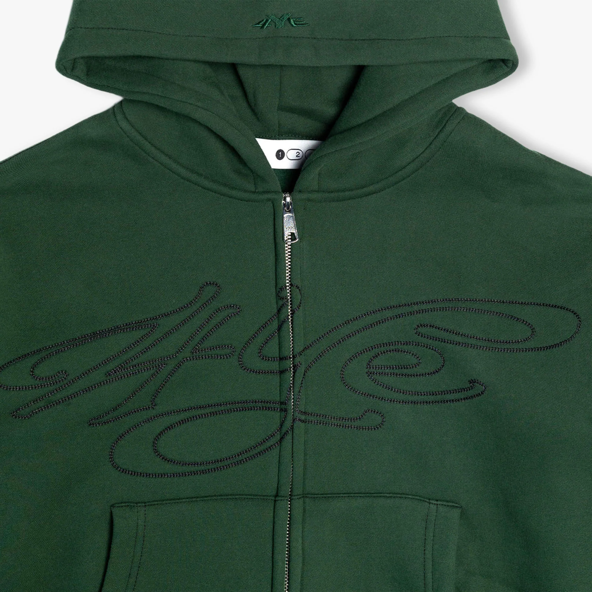 4YE Signature Zip Hoodie Forrest Green / Black - Image 10