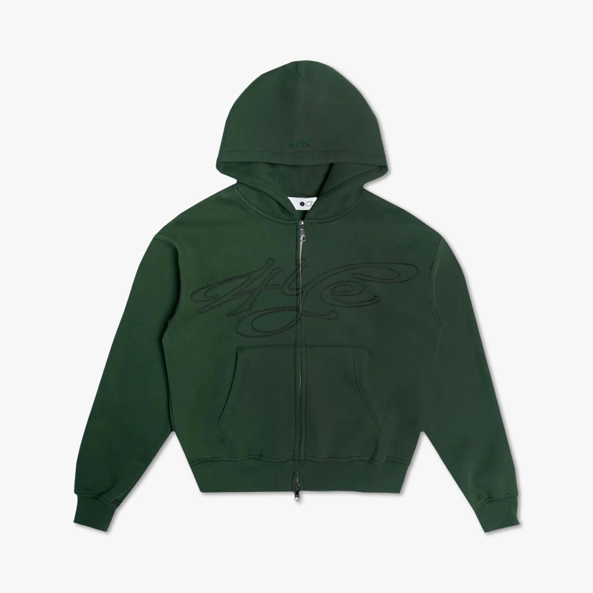 4YE Signature Zip Hoodie Forrest Green / Black - Image 8