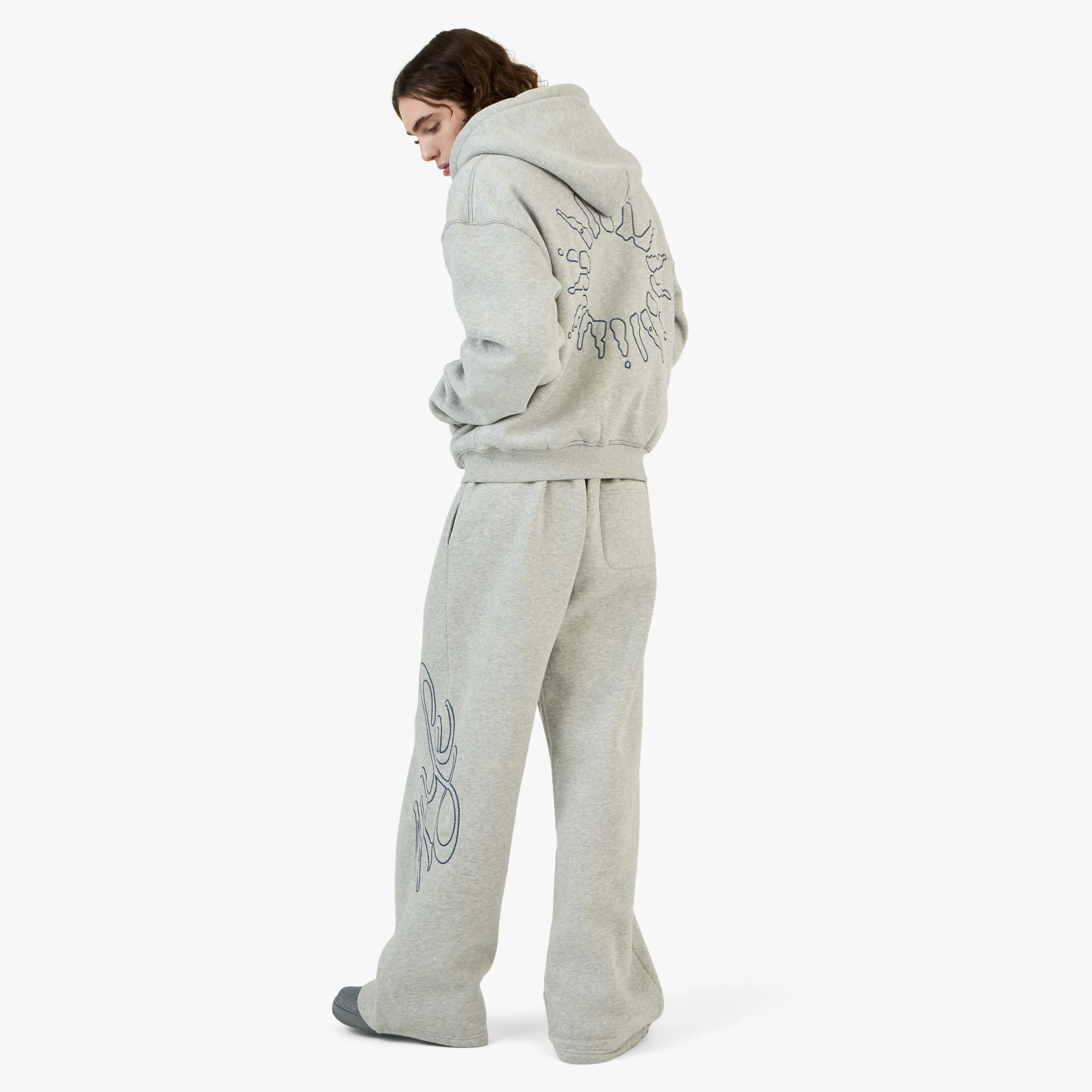 4YE Signature Zip Hoodie Light Heather Grey - Image 7