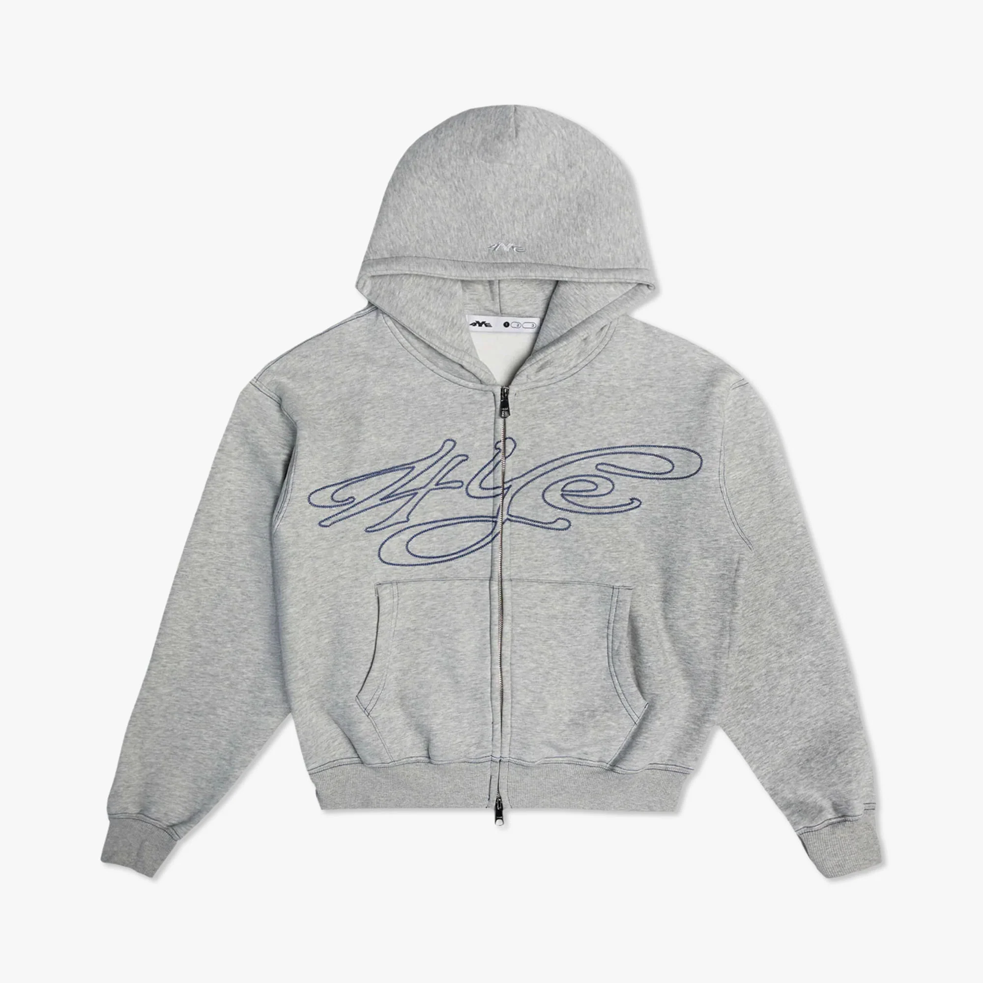 4YE Signature Zip Hoodie Light Heather Grey - Image 8