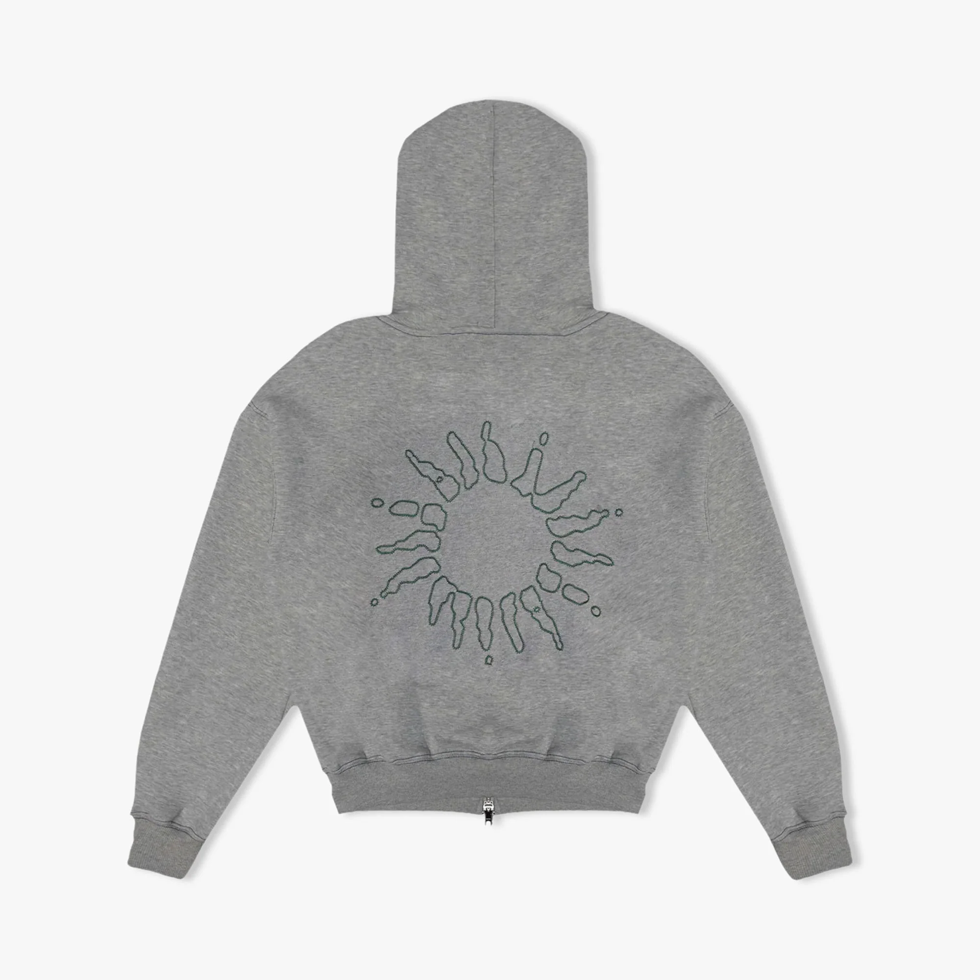 4YE Signature Zip Hoodie Medium Grey / Forrest Green - Image 8