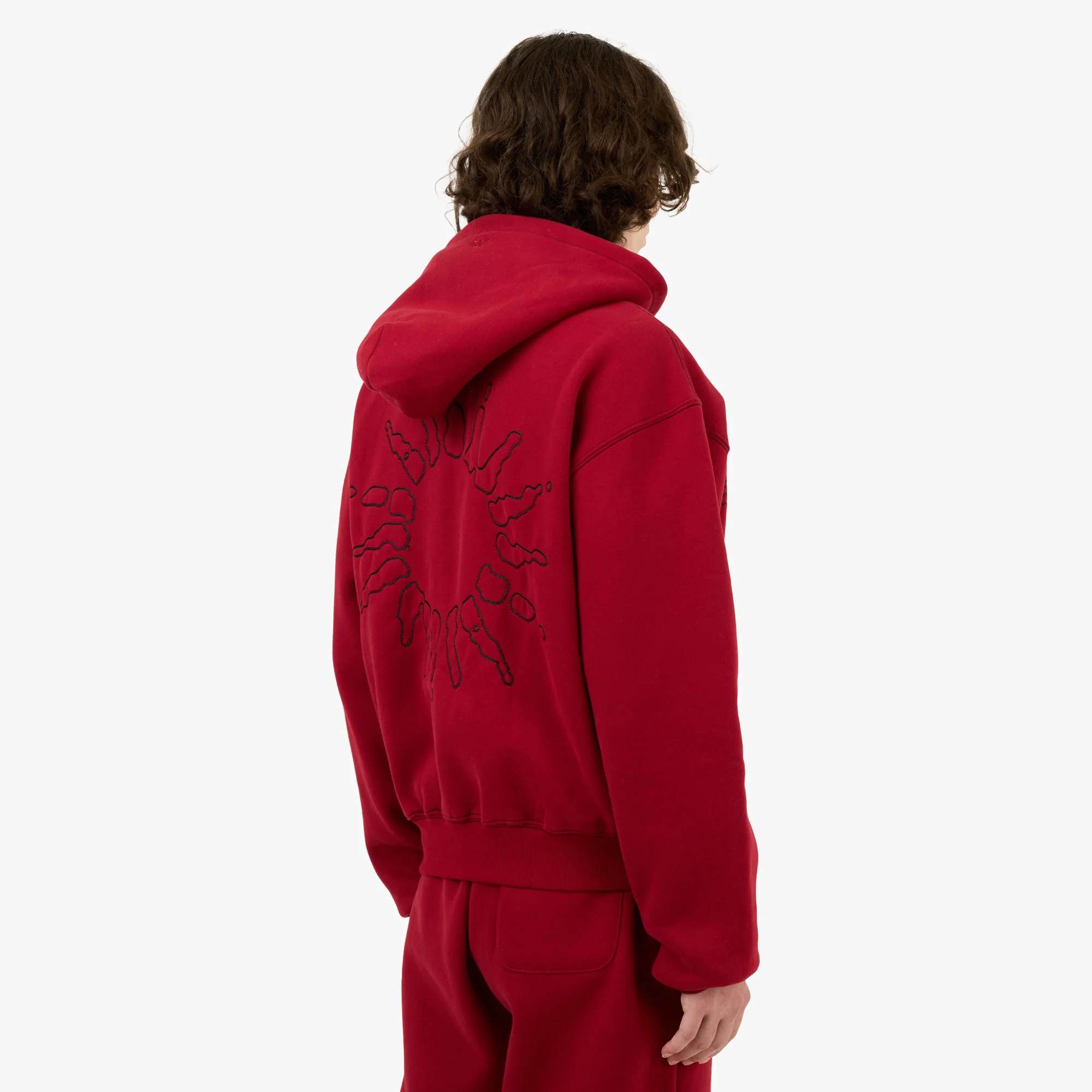 4YE Signature Zip Hoodie Red / Black - Image 3