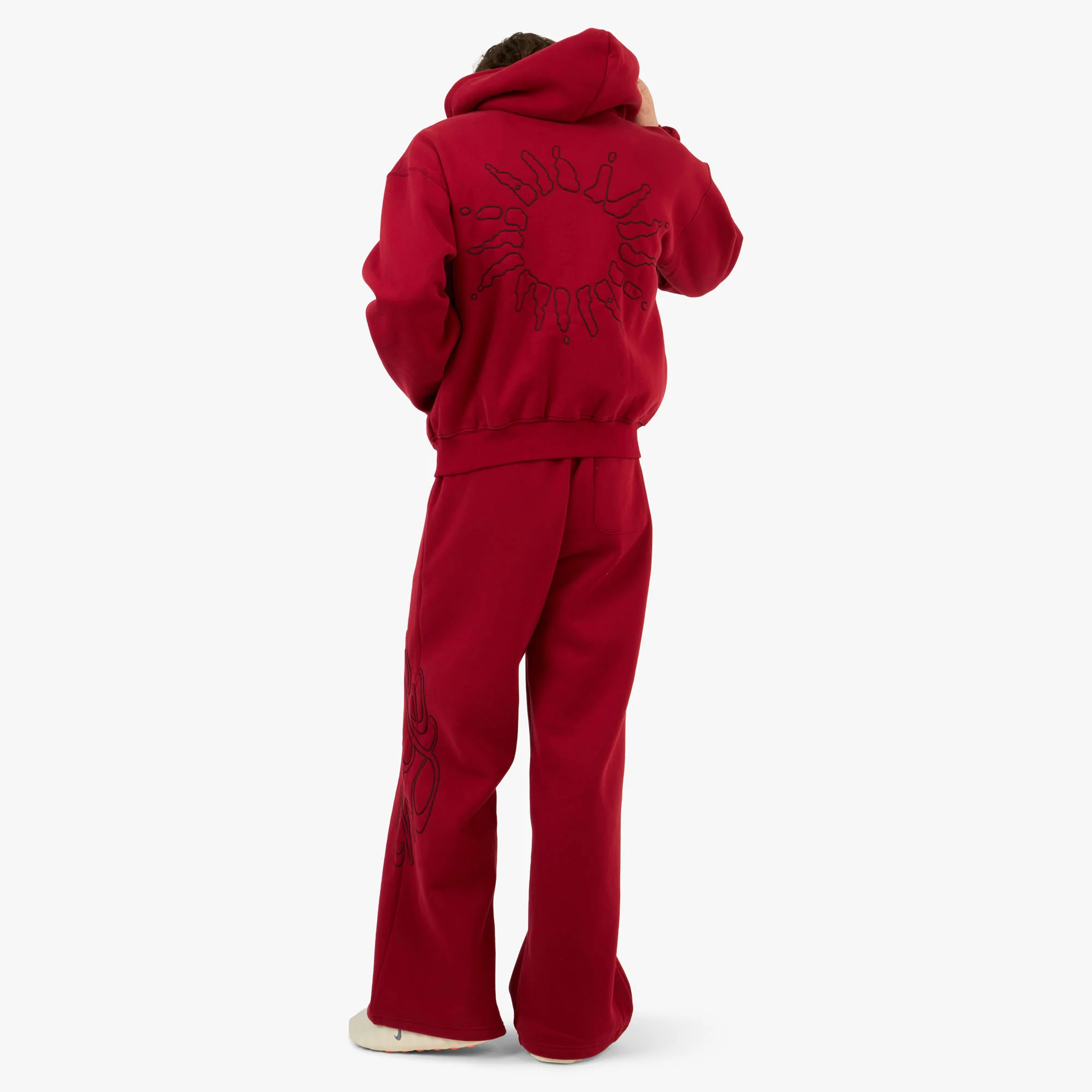 4YE Signature Zip Hoodie Red / Black - Image 7