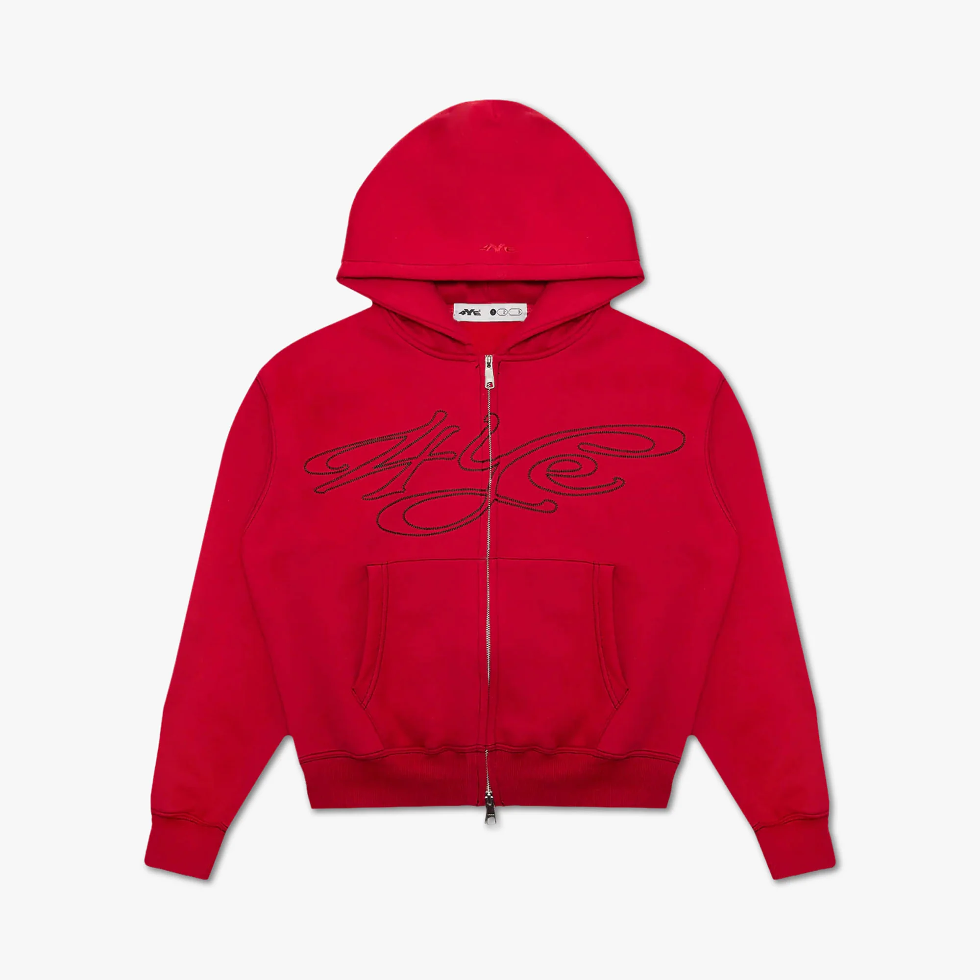 4YE Signature Zip Hoodie Red / Black - Image 8