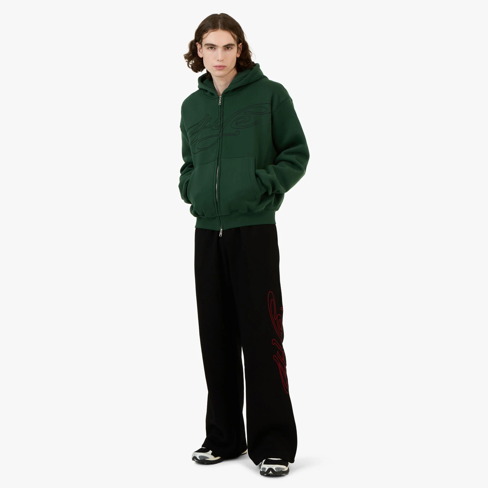 4YE Signature Zip Wide Pant Black / Red - Image 6