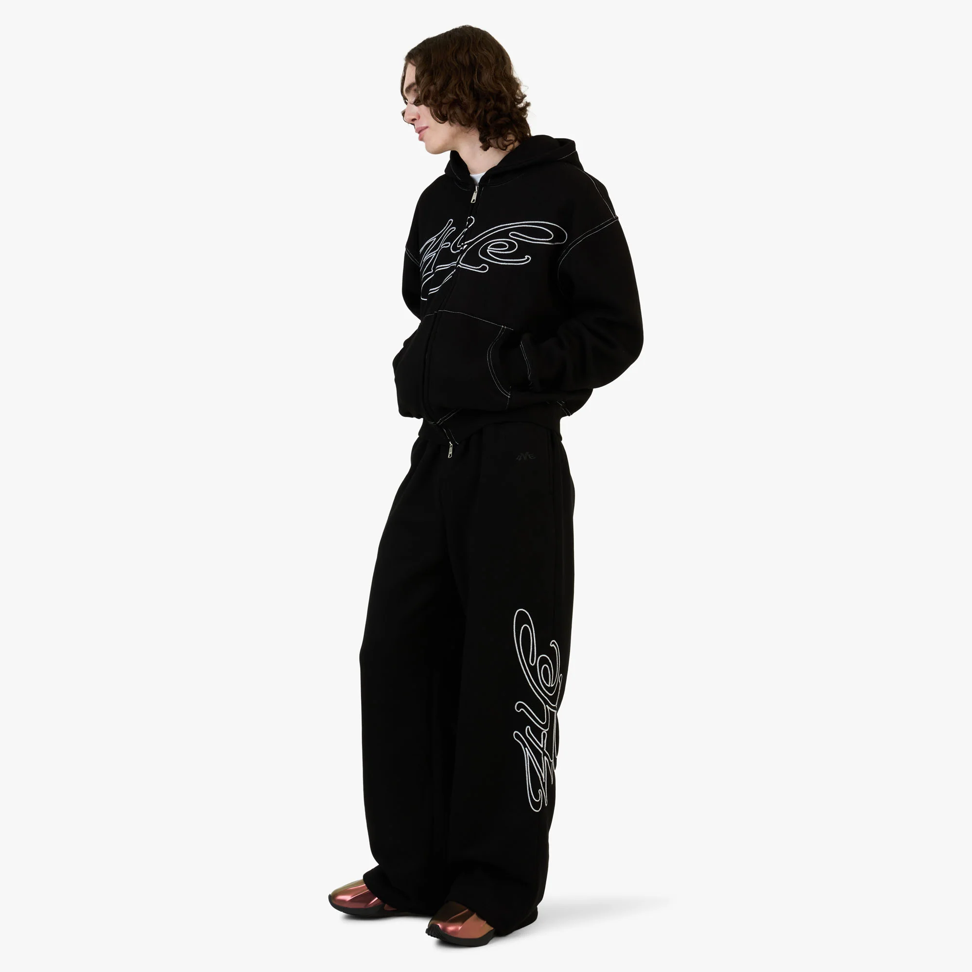 4YE Signature Zip Wide Pant Black/White - Image 6