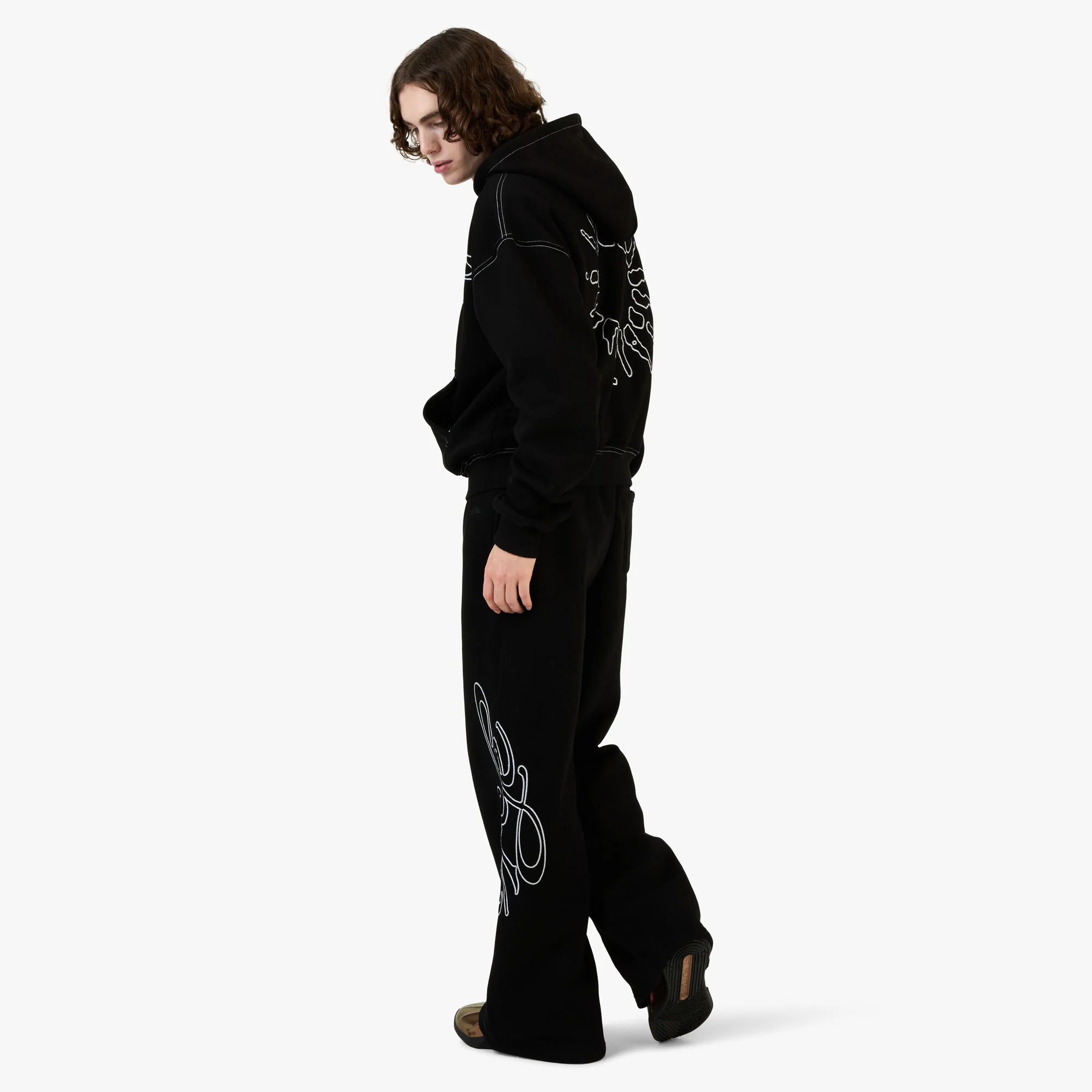 4YE Signature Zip Wide Pant Black/White - Image 7