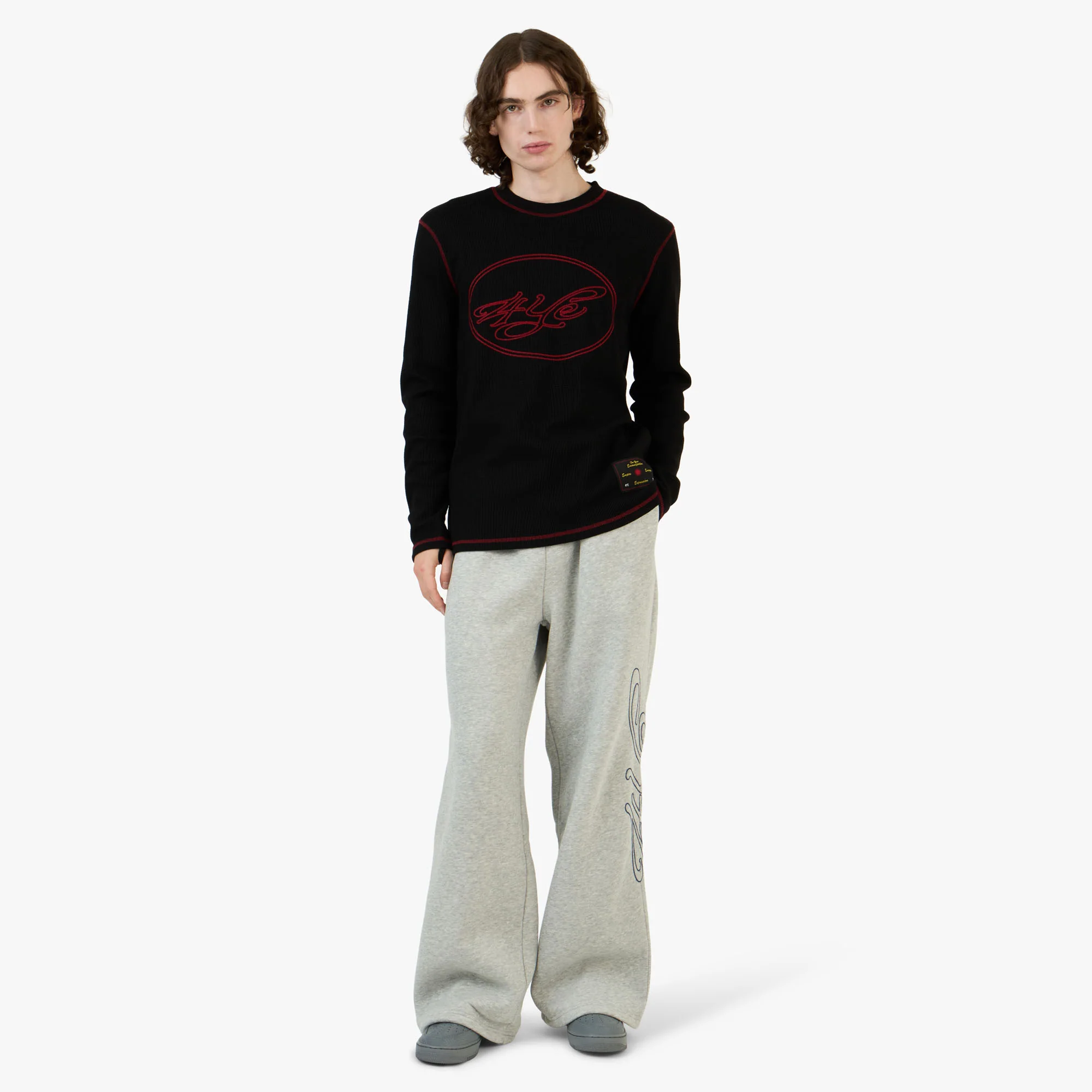 4YE Signature Zip Wide Pant Light Heather Grey - Image 6