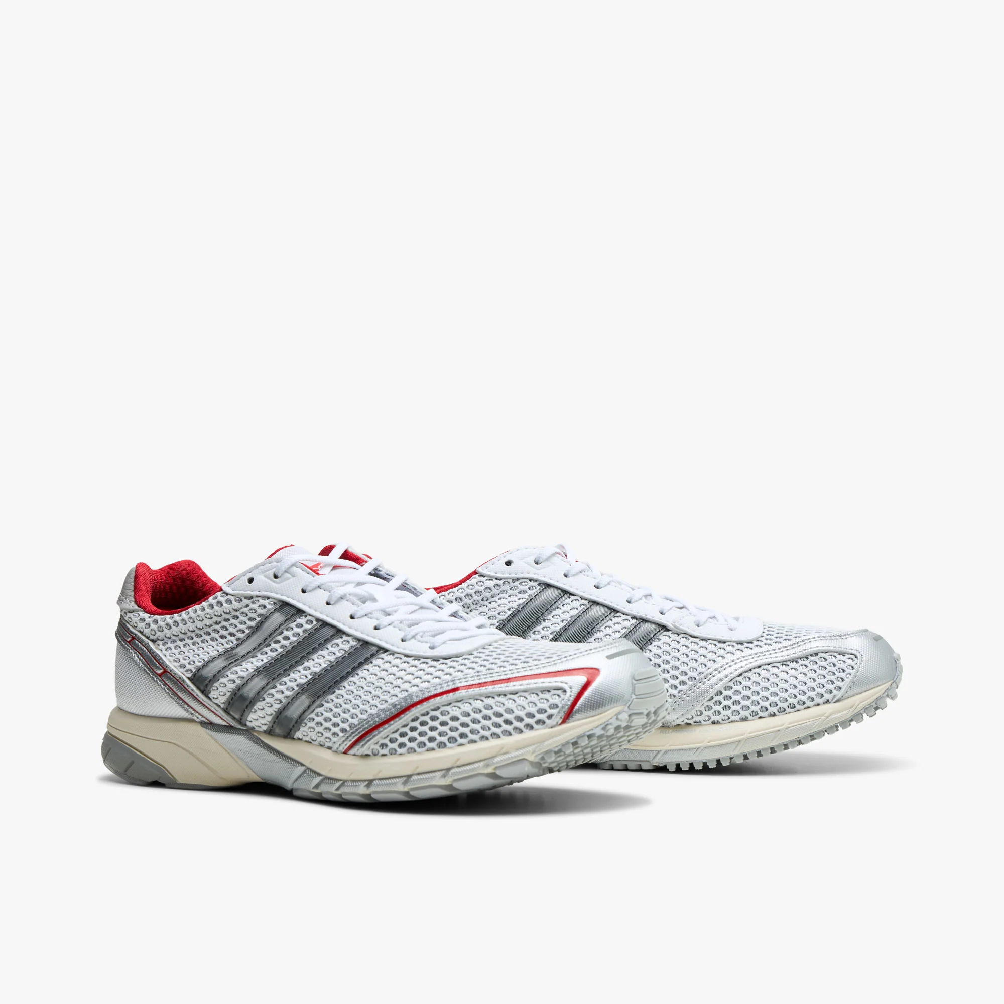 adidas Women's Adizero Adios OG Silver Metallic / Black - Better Scarlet - Image 2