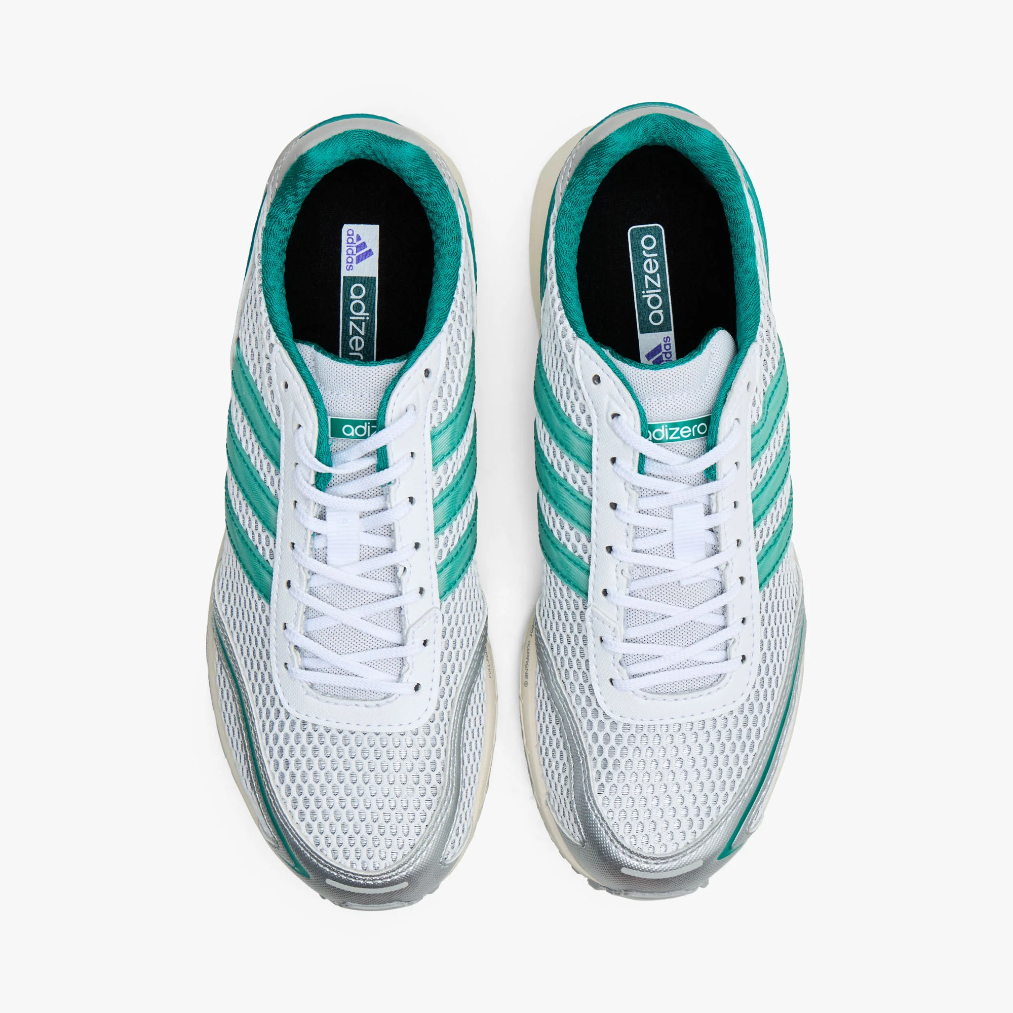 adidas Women's Adizero Adios OG Silver Metallic / Core Black - Power Green - Image 4