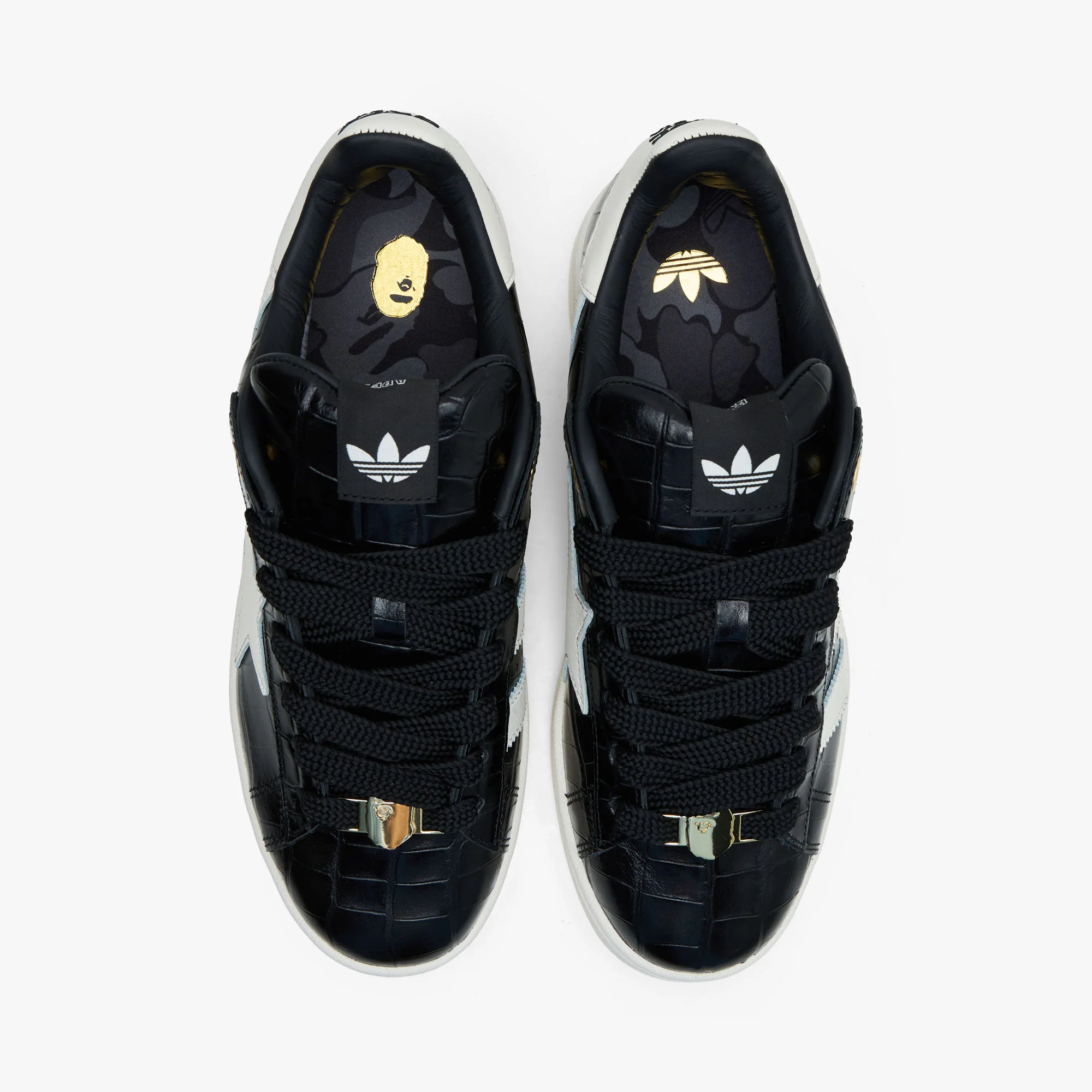 adidas x BAPE Campus 00s World Cup Core Black / Off White - Gold Metallic - Image 5