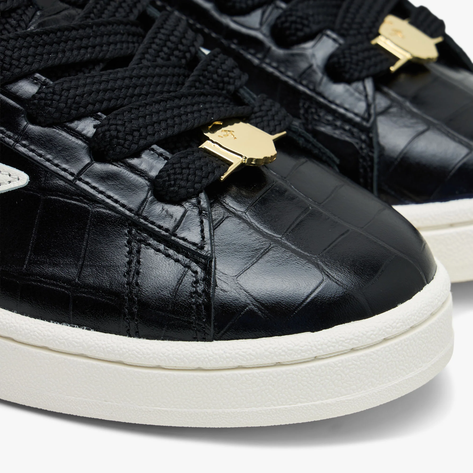 adidas x BAPE Campus 00s World Cup Core Black / Off White - Gold Metallic - Image 6