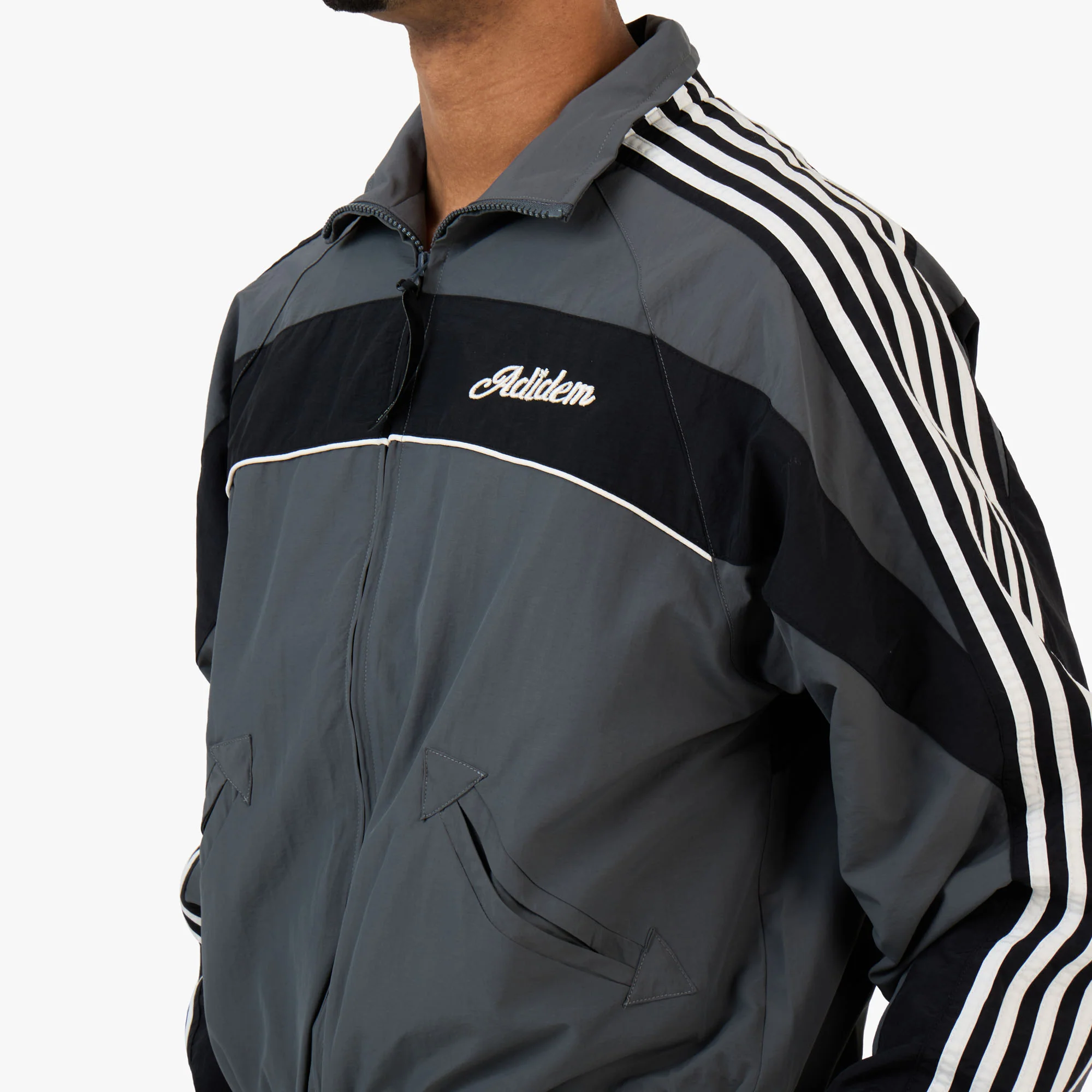 Adidem Astericks Stripped Tracket Jacket Black - Image 4
