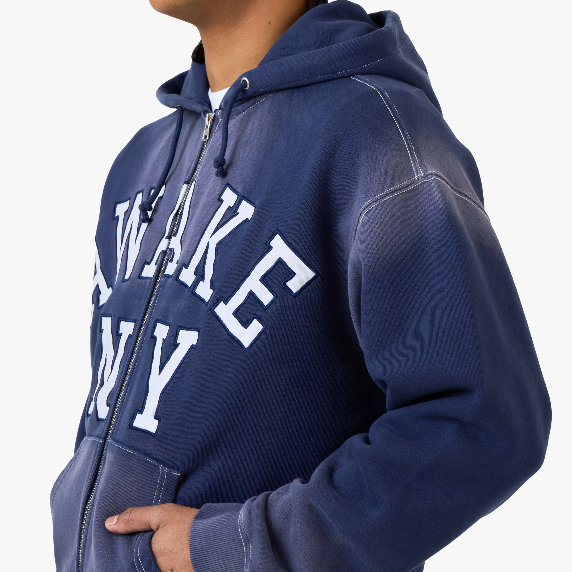 Awake NY Collegiate Arch Zip Hoodie / Navy - Image 4