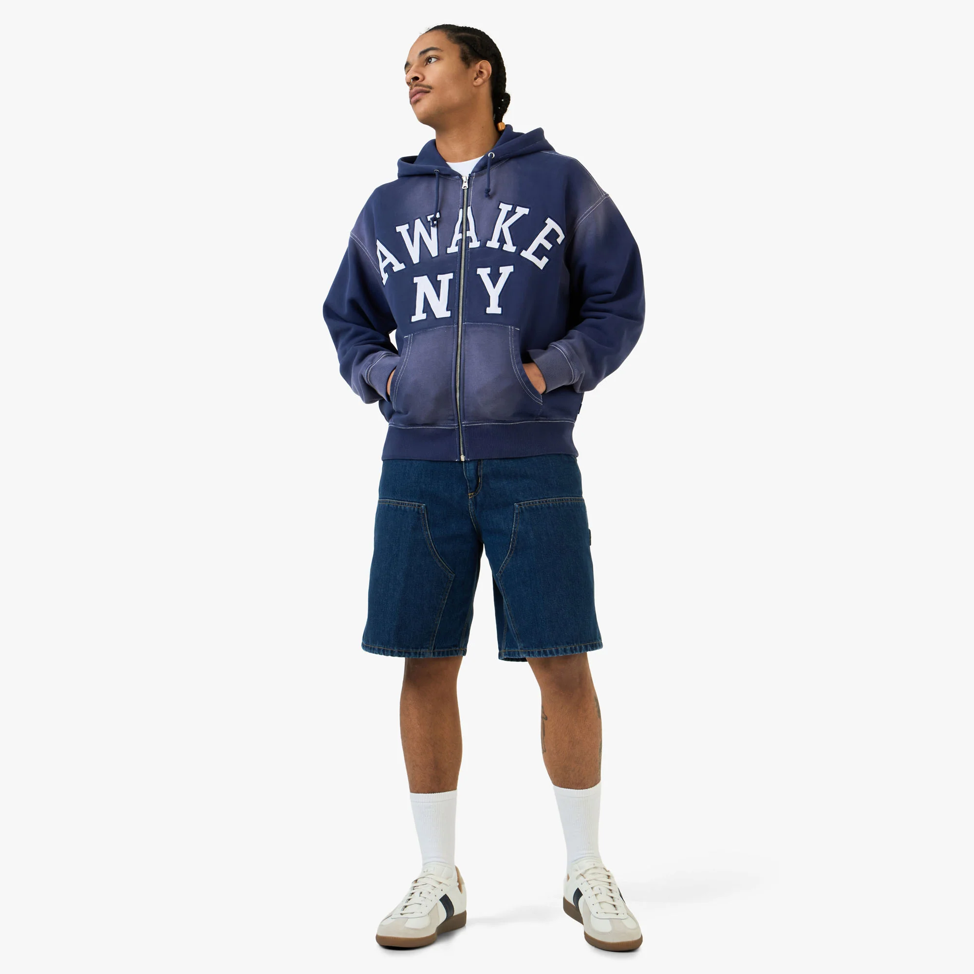 Awake NY Collegiate Arch Zip Hoodie / Navy - Image 6