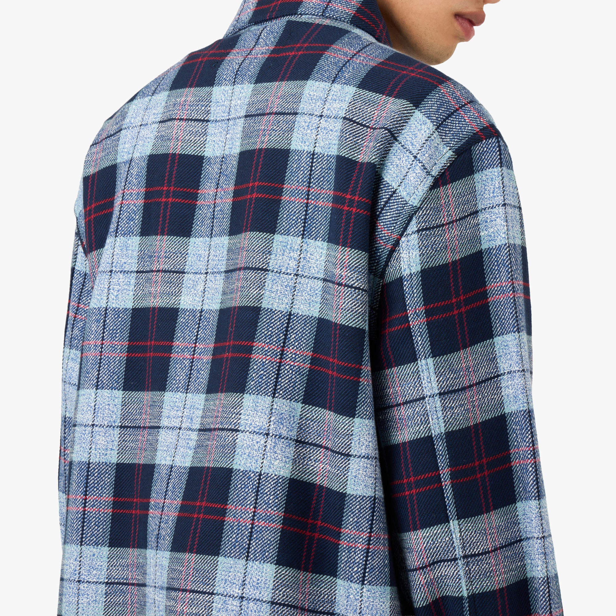 Awake NY Flannel Zip Shirt Blue - Image 5