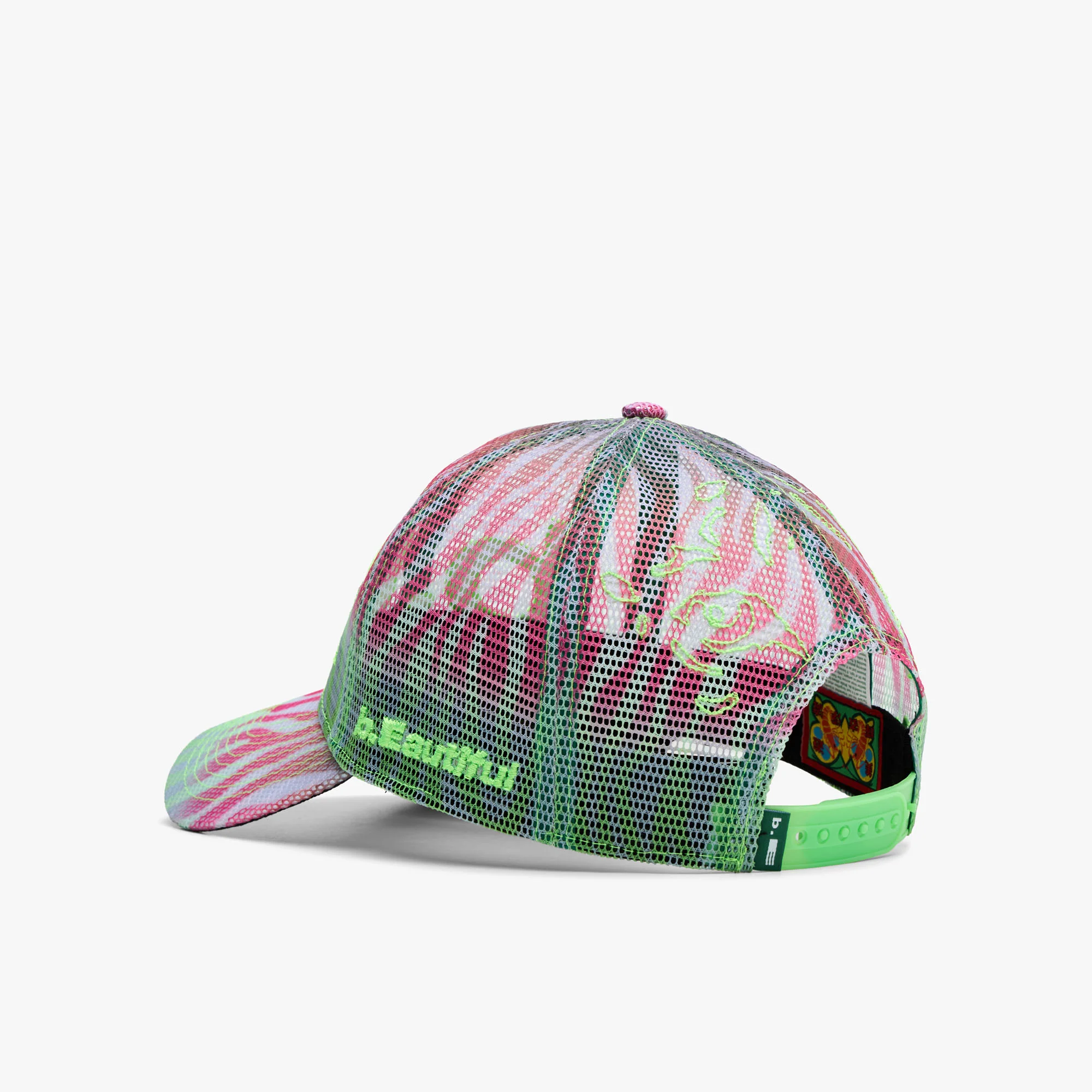 b.Eautiful b.E Hat Multi Zebra Mesh / Highlighter - Image 6