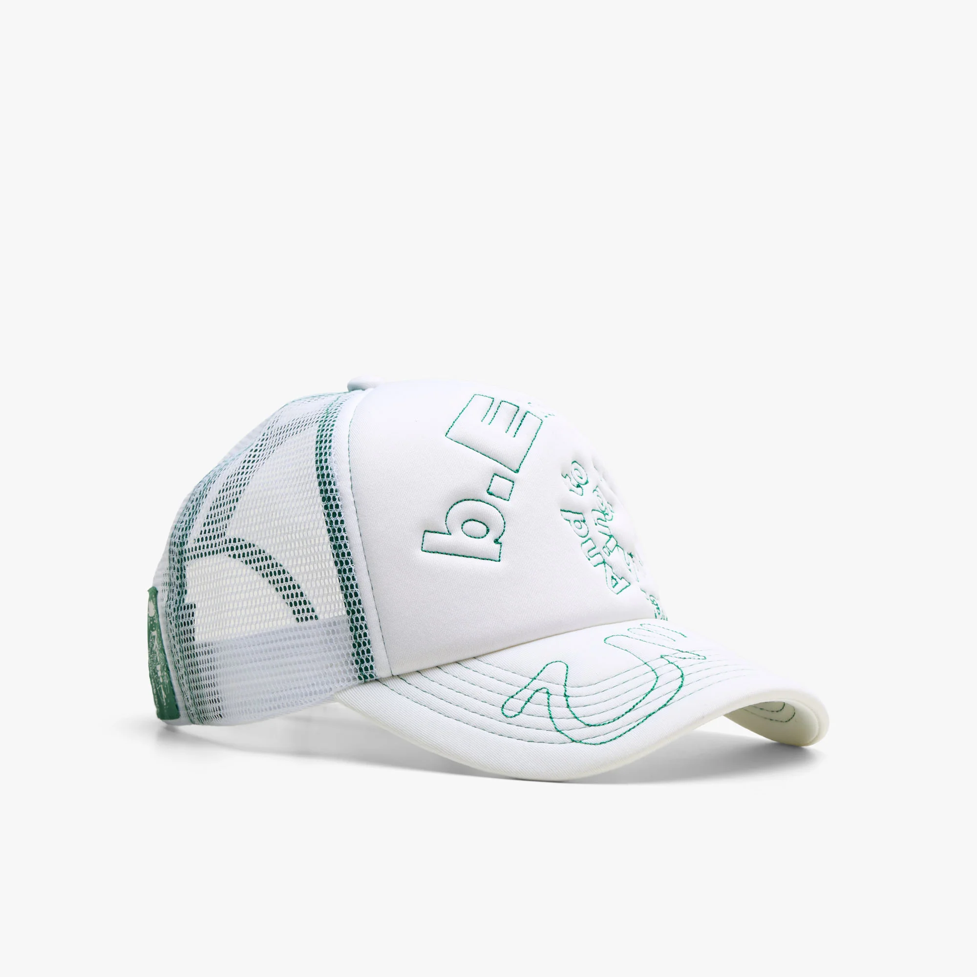 b.Eautiful b.i Foam Trucker Hat White / Green - Image 4