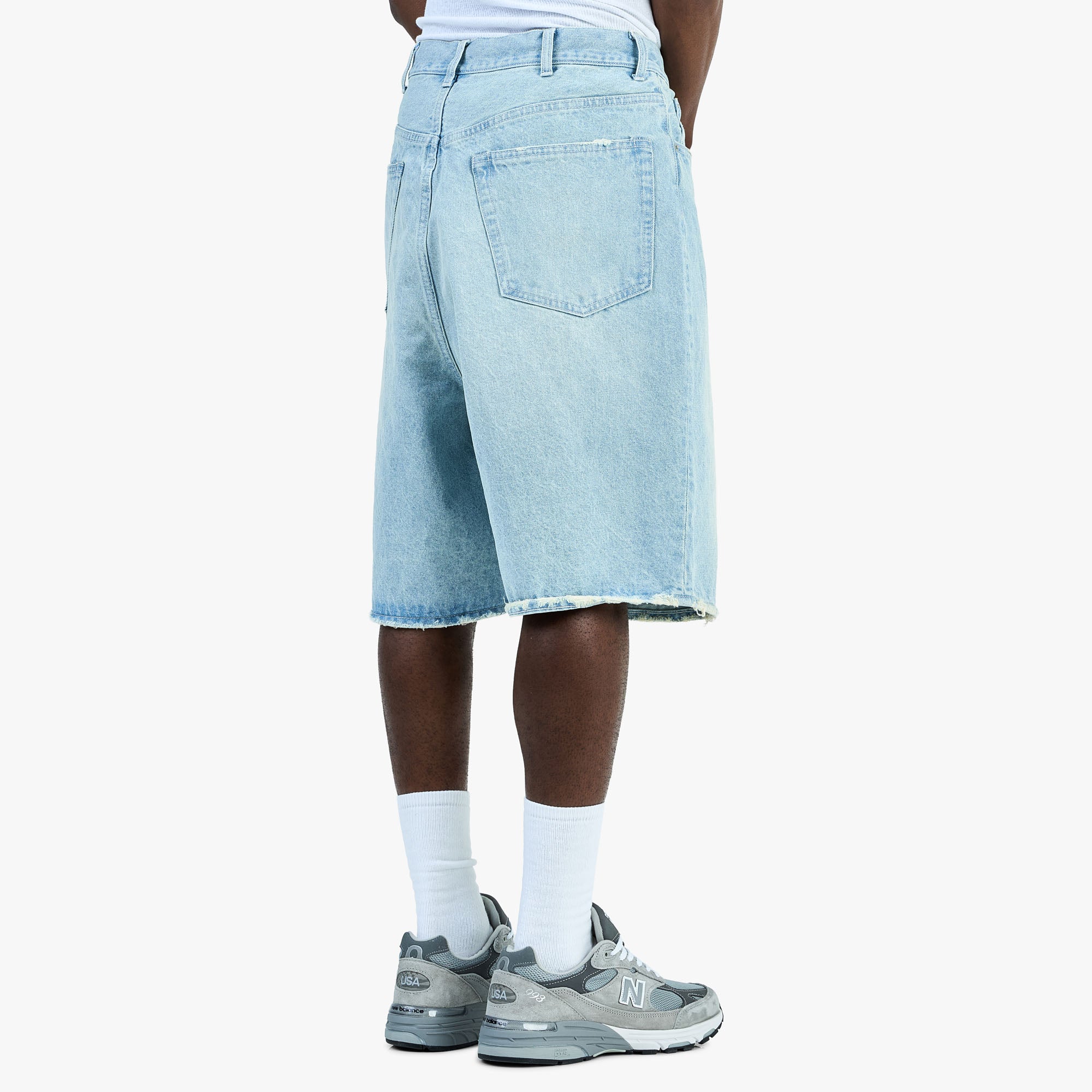 BEAMS Damage Denim Shorts / Ice Wash - Image 3