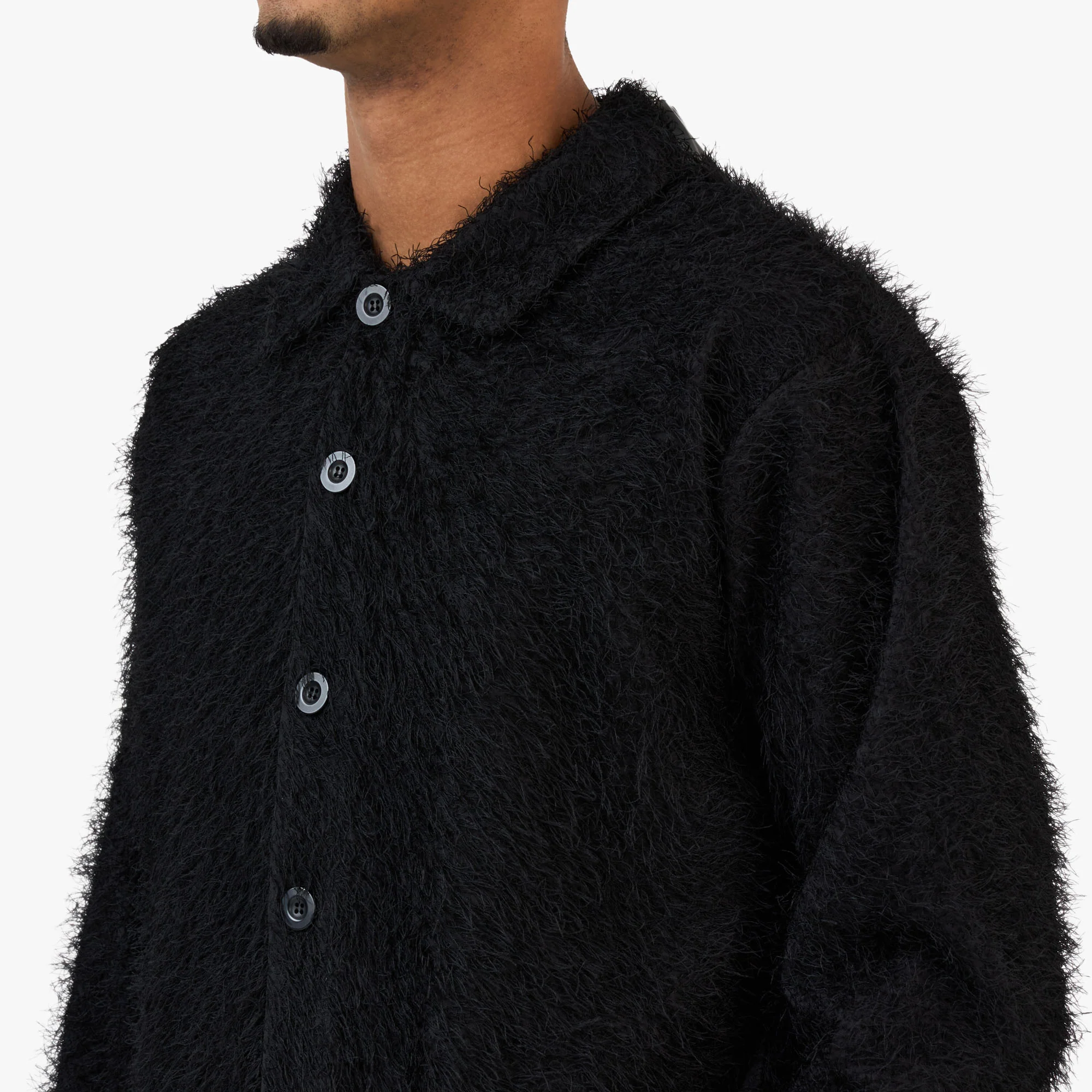 Beams Fringe Shirt Black - Image 4