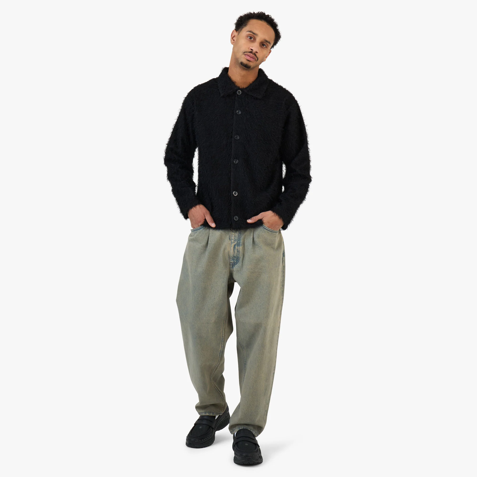 Beams Fringe Shirt Black - Image 6