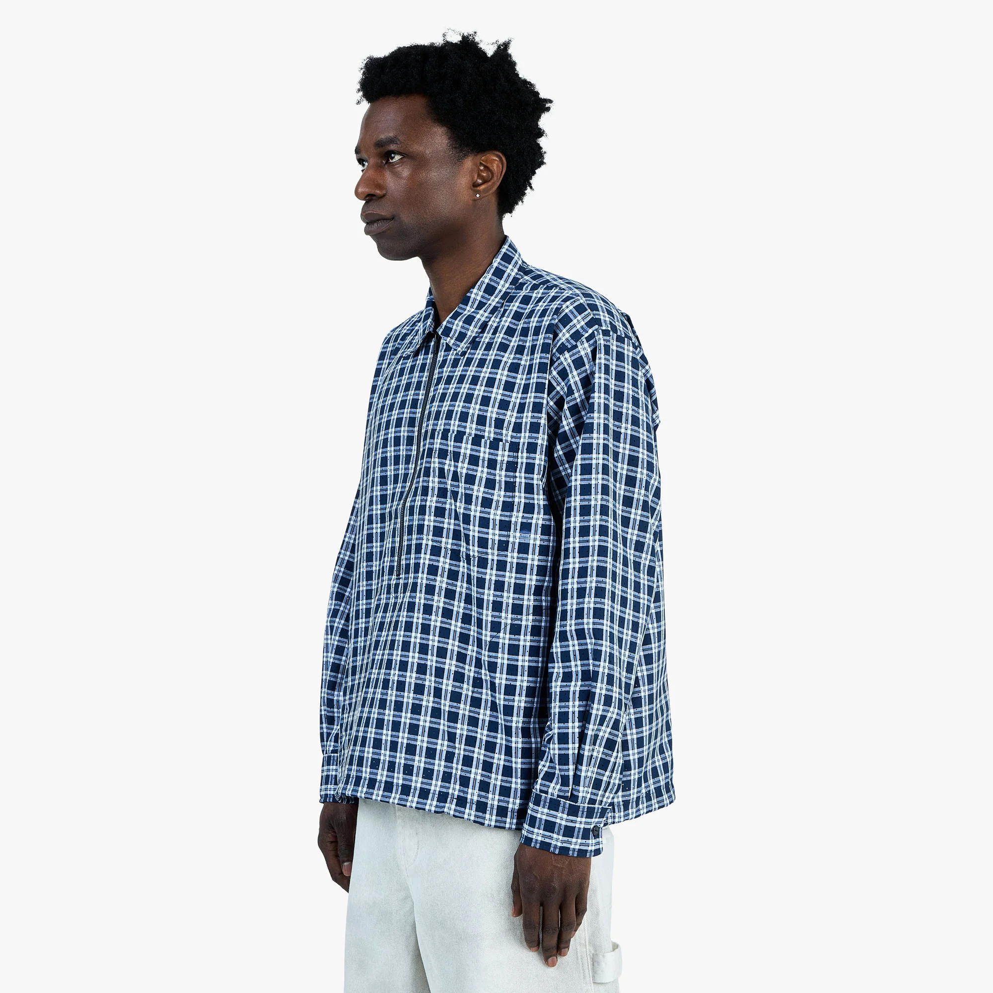 BEAMS Half Zip Pullover Shirt / Blue - Image 2