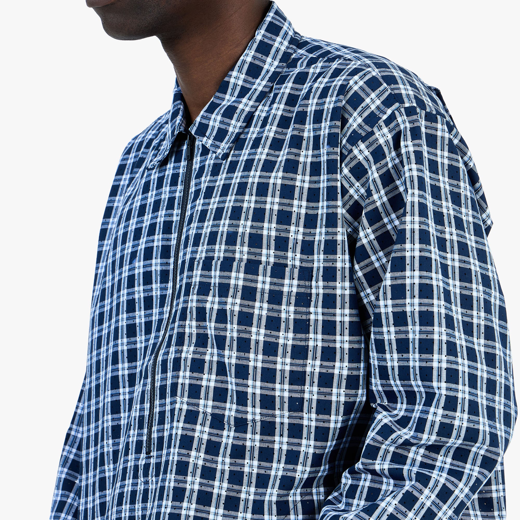 BEAMS Half Zip Pullover Shirt / Blue - Image 4