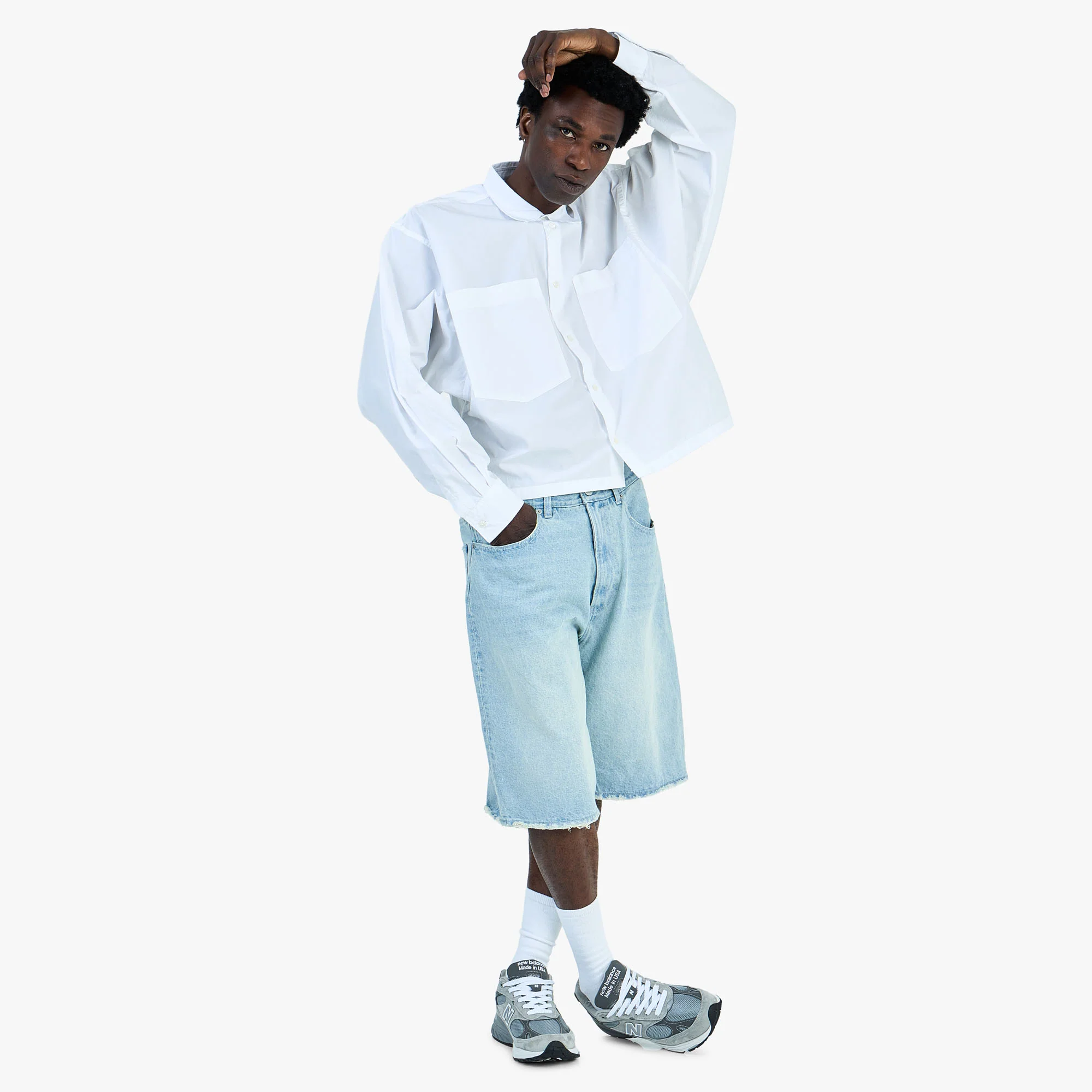 BEAMS Wide Arm Shirt / White - Image 6