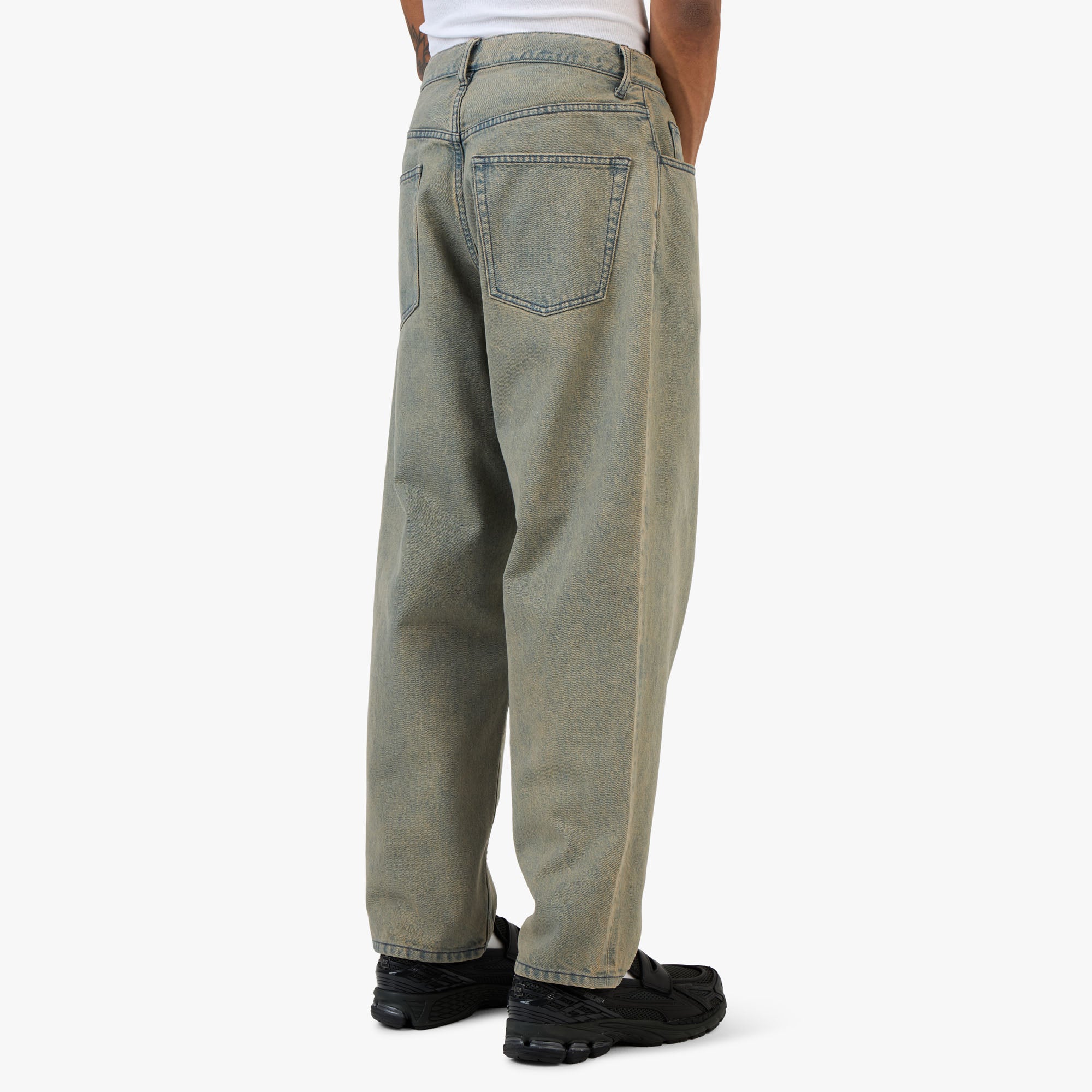 Beams Wide Tapered Denim Pink Used - Image 3