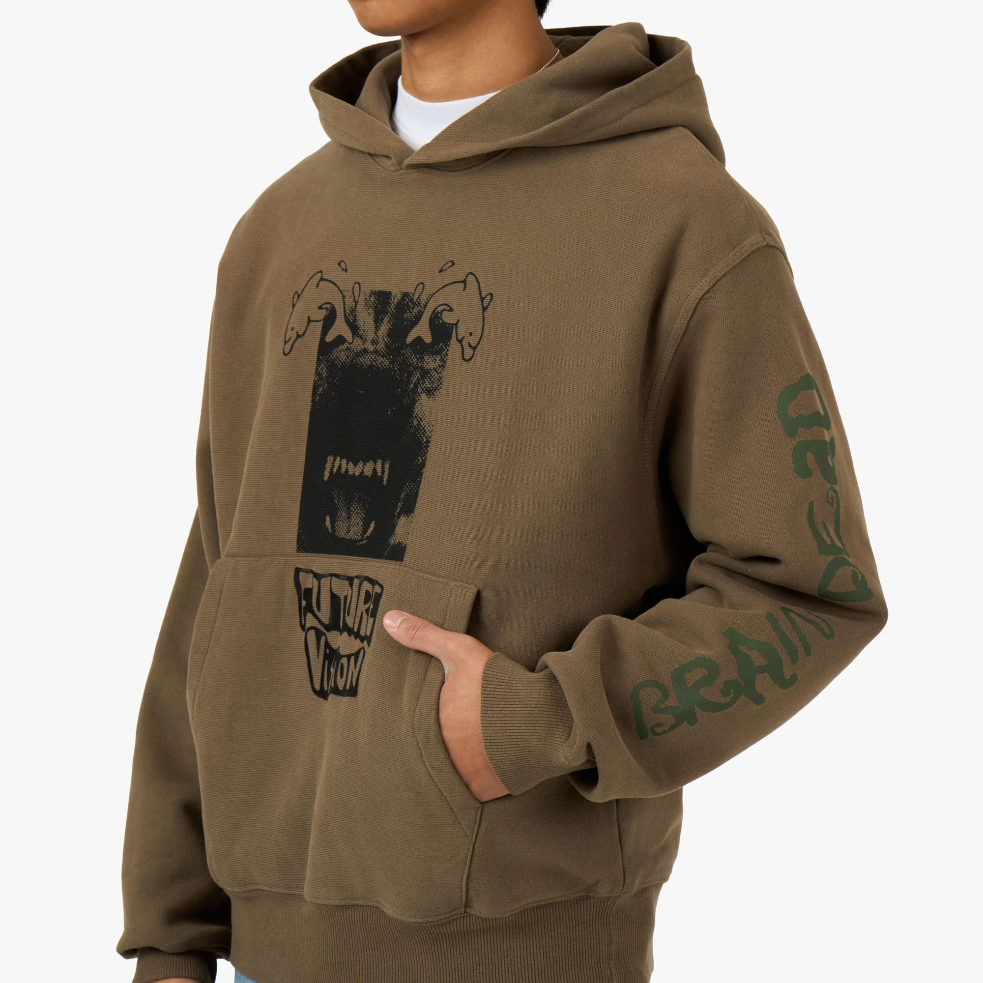 Brain Dead Future Vision Hoodie Coffee - Image 4
