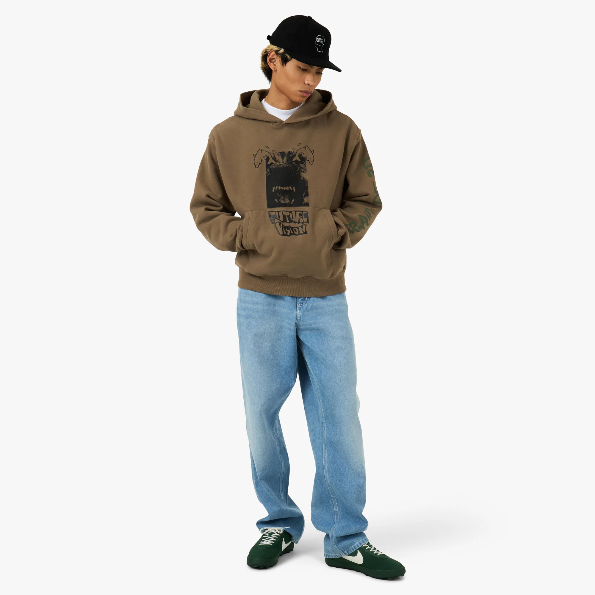 Brain Dead Future Vision Hoodie Coffee - Image 6