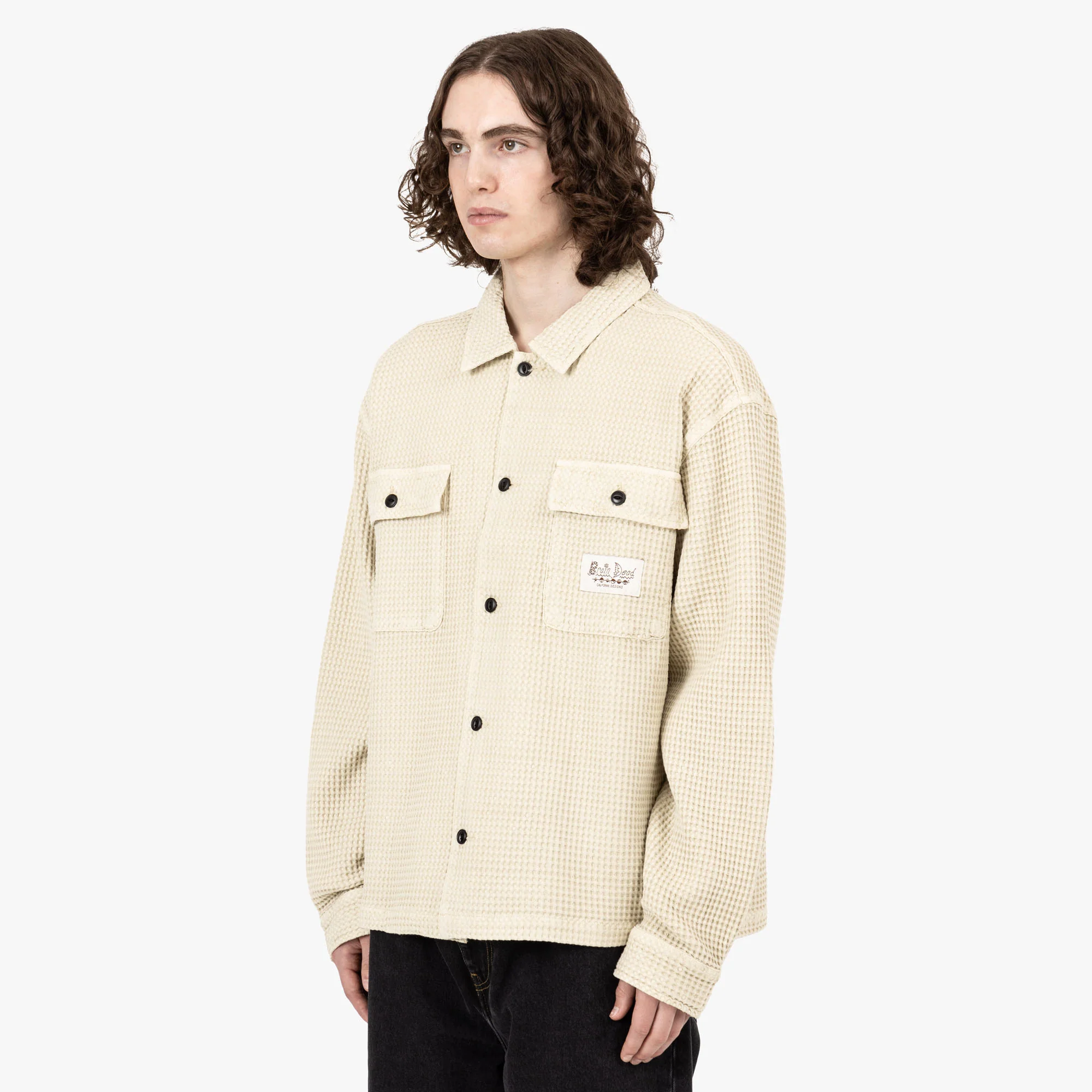 Brain Dead Waffle Button Front Shirt / Tan - Image 2