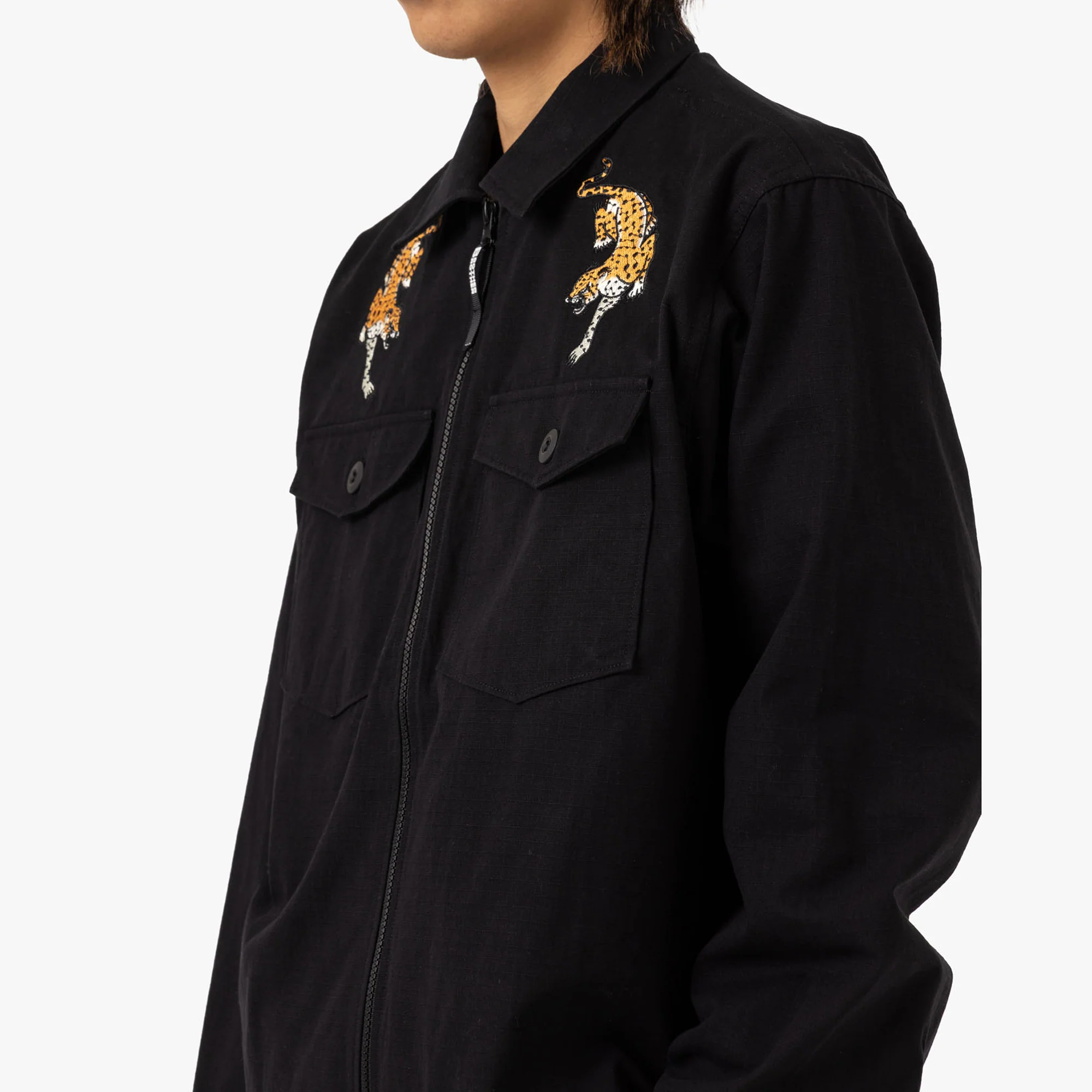 Brother Brother Military Souvenir Zip Shirt / Black - Image 4