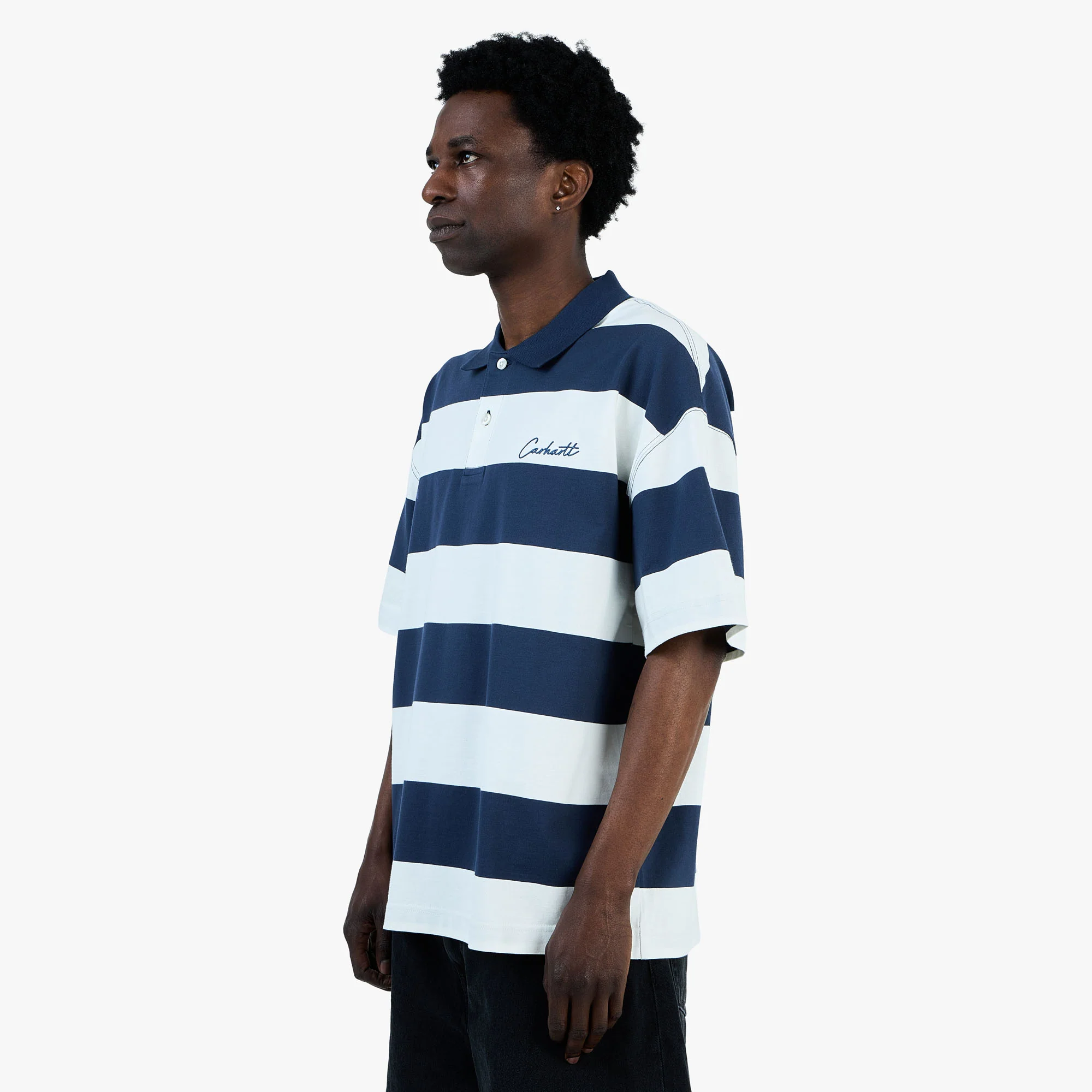 Carhartt WIP Delray Polo Delray Stripe / Blue - Image 2