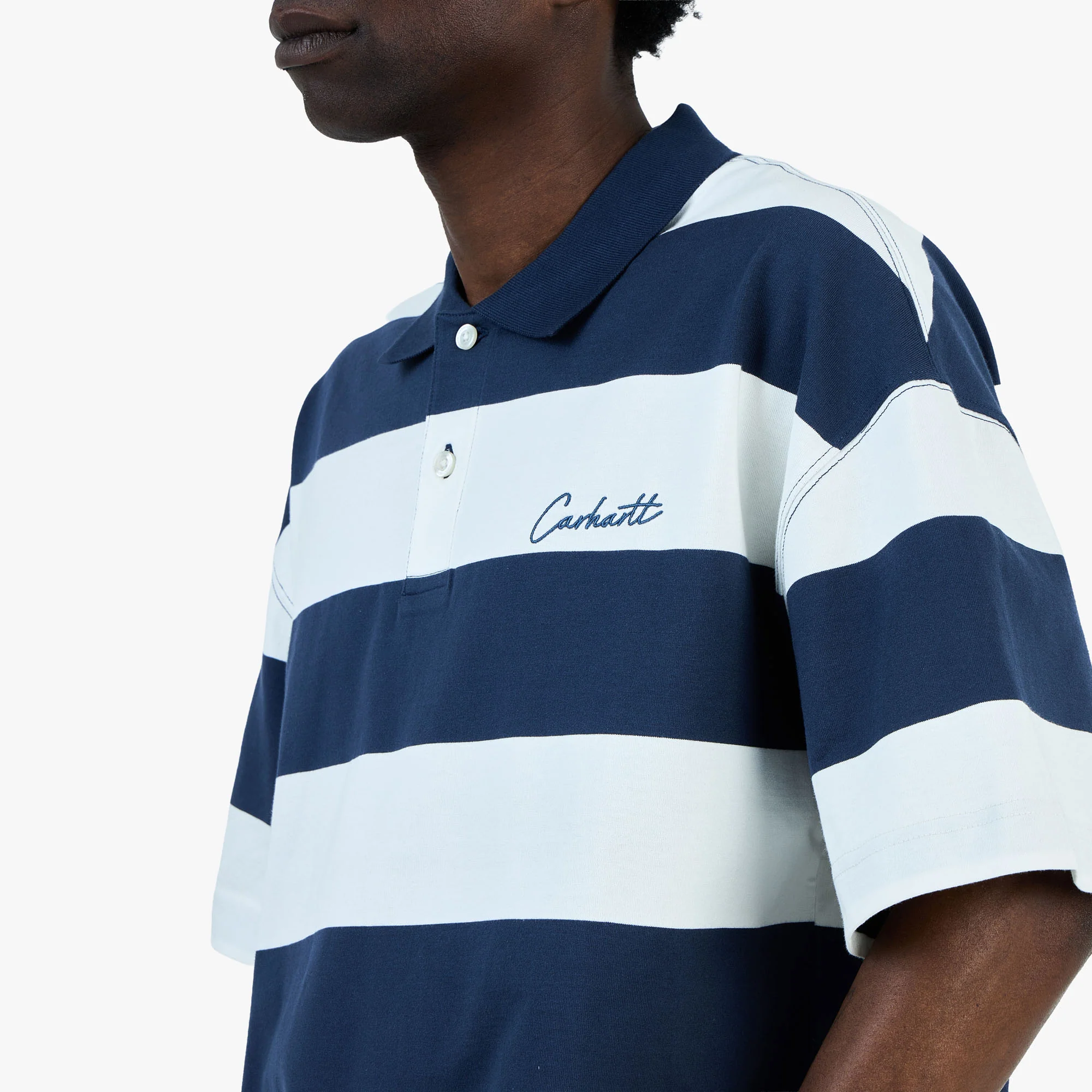Carhartt WIP Delray Polo Delray Stripe / Blue - Image 4