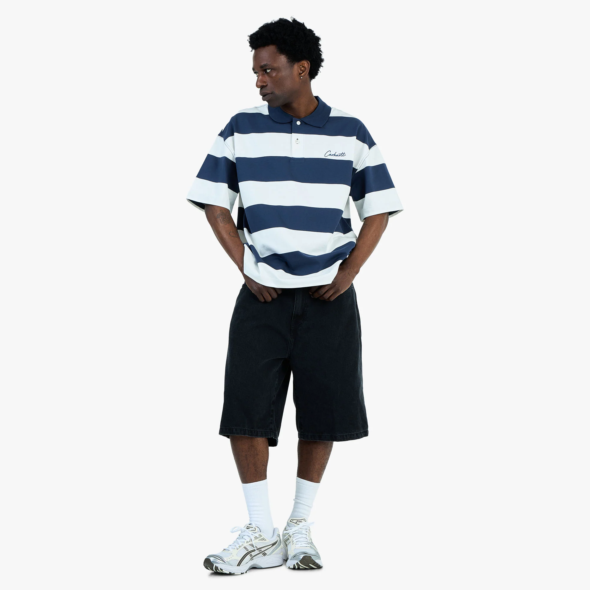 Carhartt WIP Delray Polo Delray Stripe / Blue - Image 6