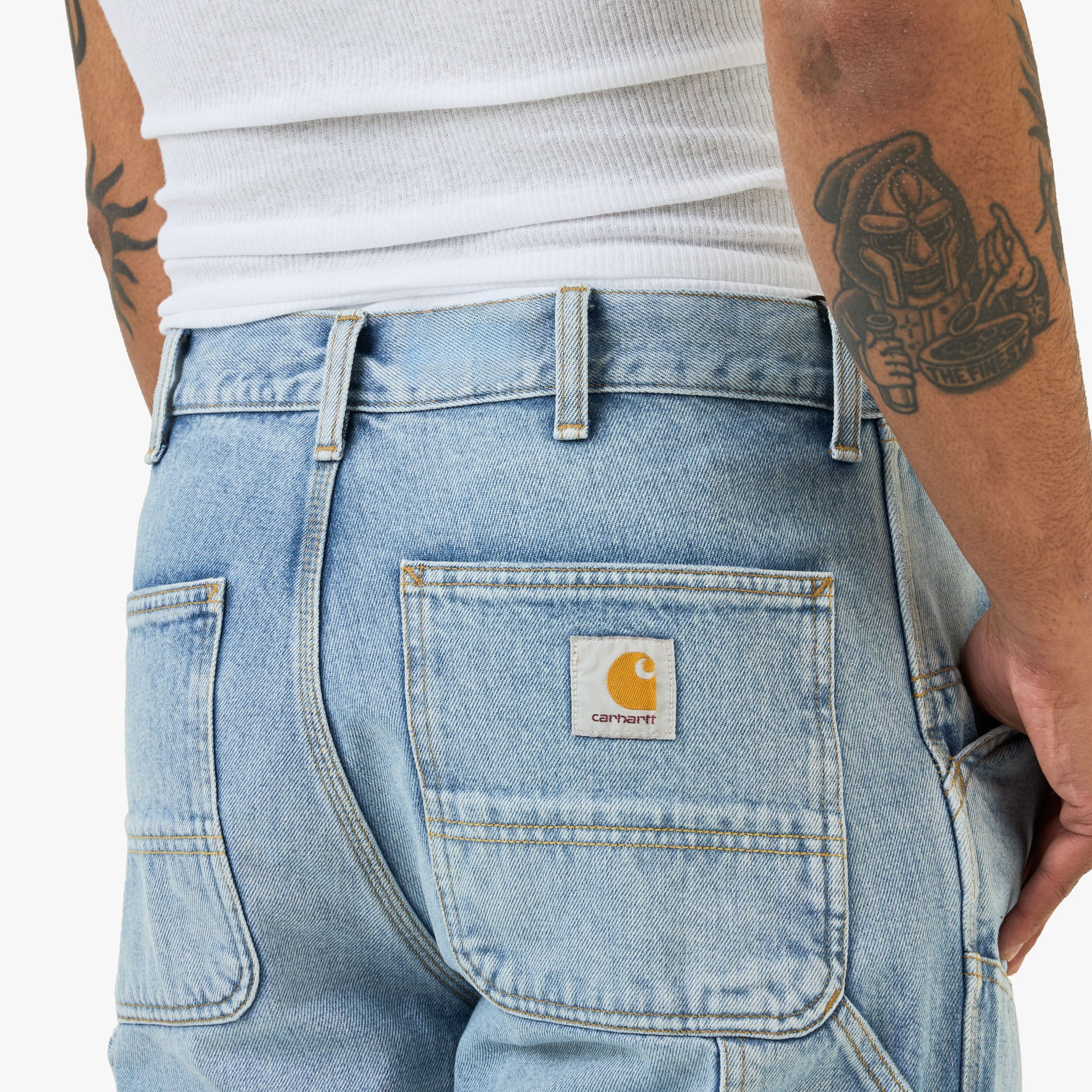 Carhartt WIP Double Knee Pant Blue / Heavy Bleached - Image 5