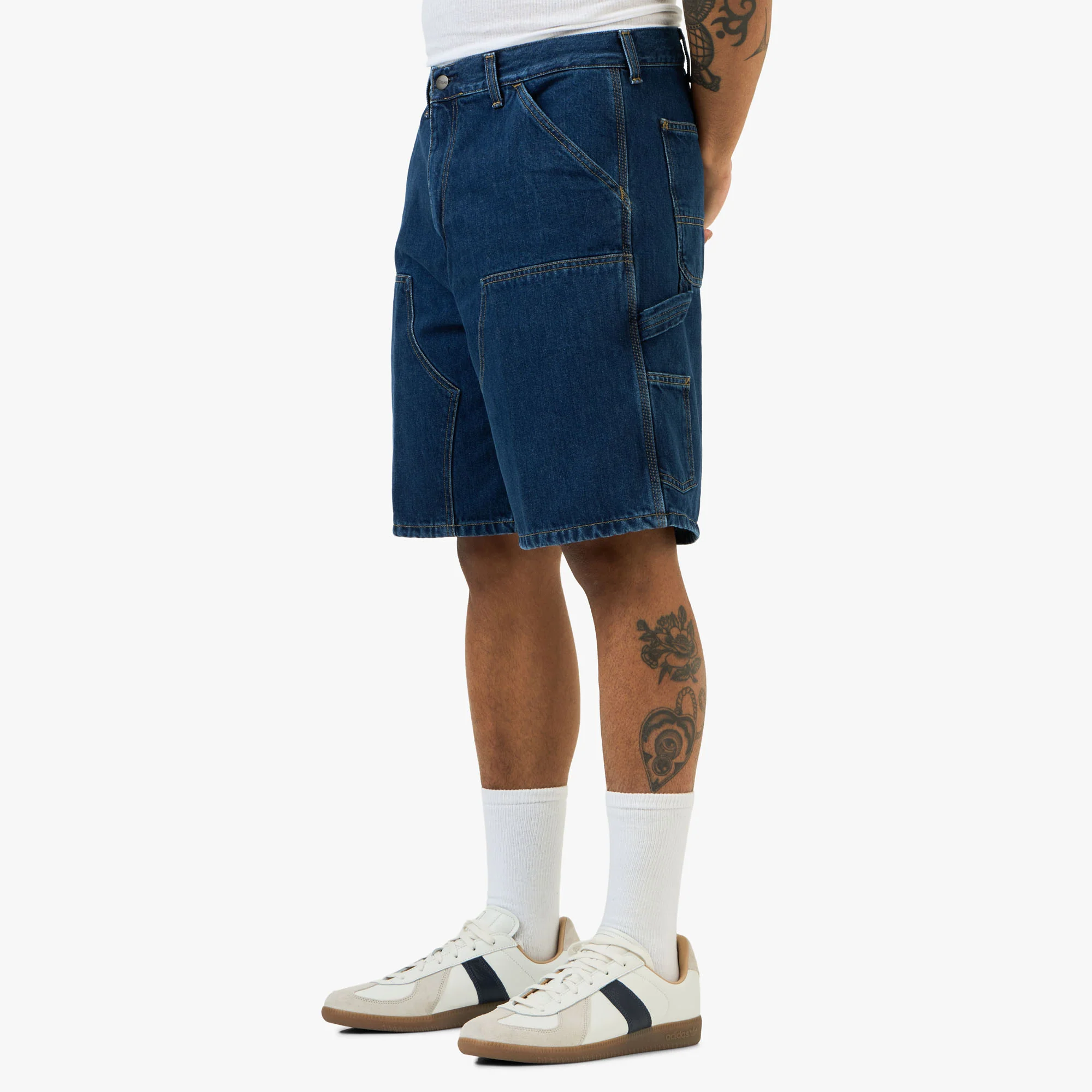 Carhartt WIP Double Knee Short Blue / Heavy Worn Bleached - Image 2