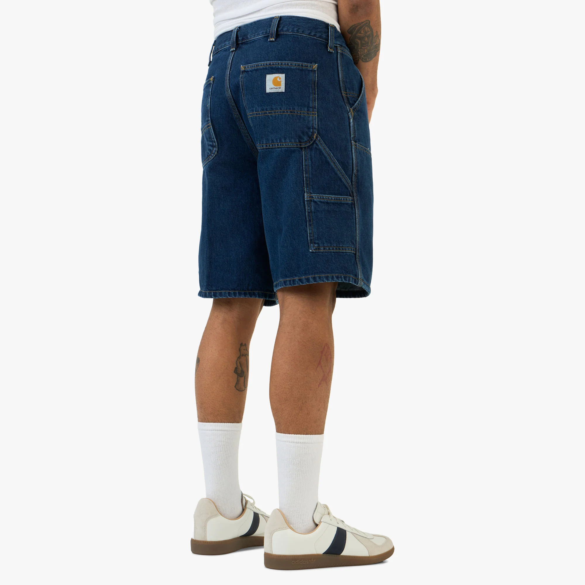 Carhartt WIP Double Knee Short Blue / Heavy Worn Bleached - Image 3