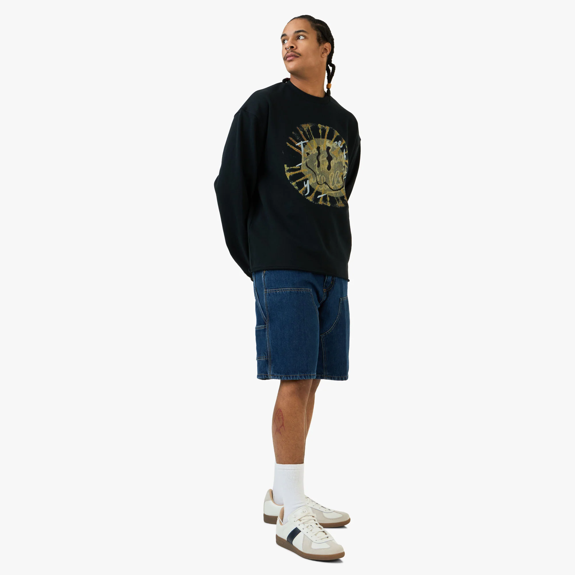 Carhartt WIP Double Knee Short Blue / Heavy Worn Bleached - Image 6
