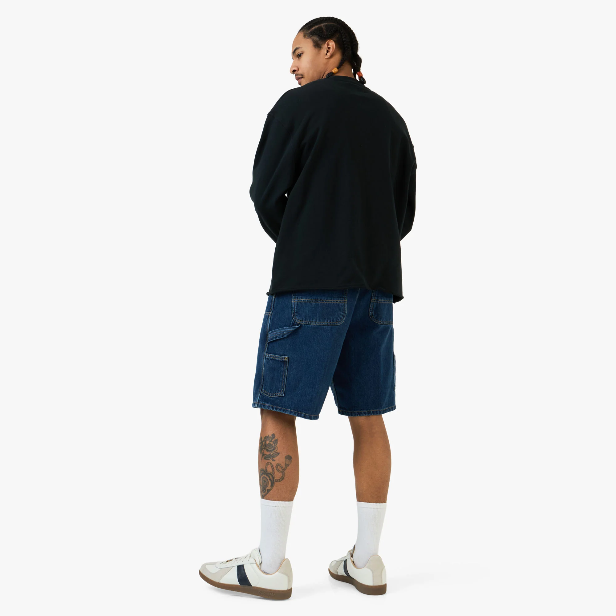 Carhartt WIP Double Knee Short Blue / Heavy Worn Bleached - Image 7