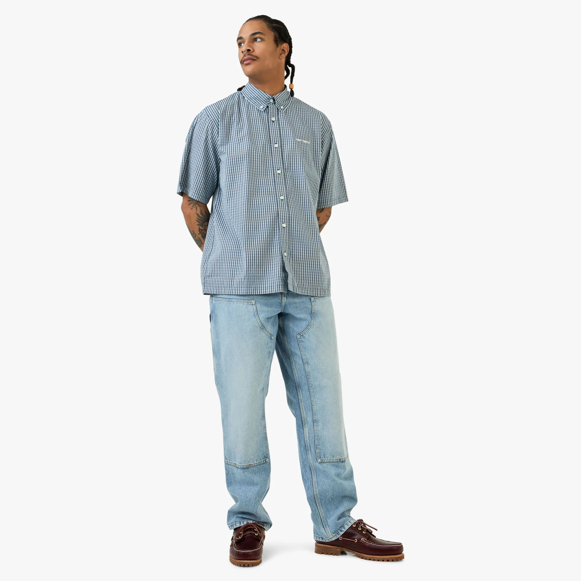 Carhartt WIP Short Sleeve Groff Shirt Groff Check / Blue River - Image 6